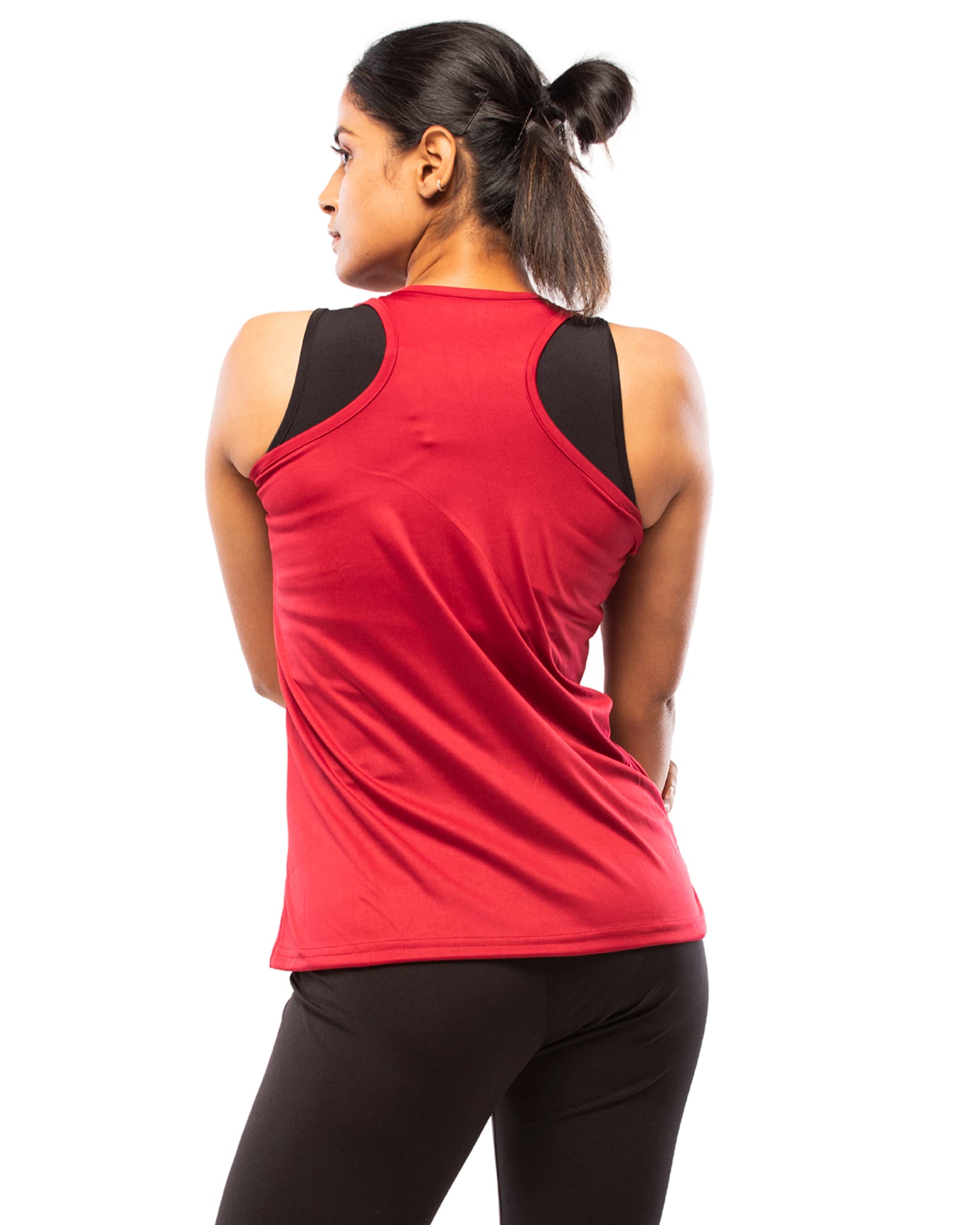 LAPPEN Women's Slim Fit Lycra Spandex Tank Top - Round Neck Sleeveless Workout Shirt, Stretchable Racerback Activewear for Running, Gym & Sports | Perfect for Yoga, Fitness Training & Casual Wear
