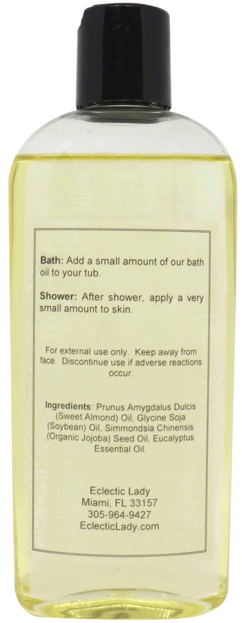 Eucalyptus Scented Bath Oil for Relaxation & Moisturizing - Fragrant Body Oil for Dry, Rough & Sensitive Skin - Daily Nourishing Shower Oil by Eclectic Lady (8 oz) - Perfect for Spa Nights & Self-Care Rituals