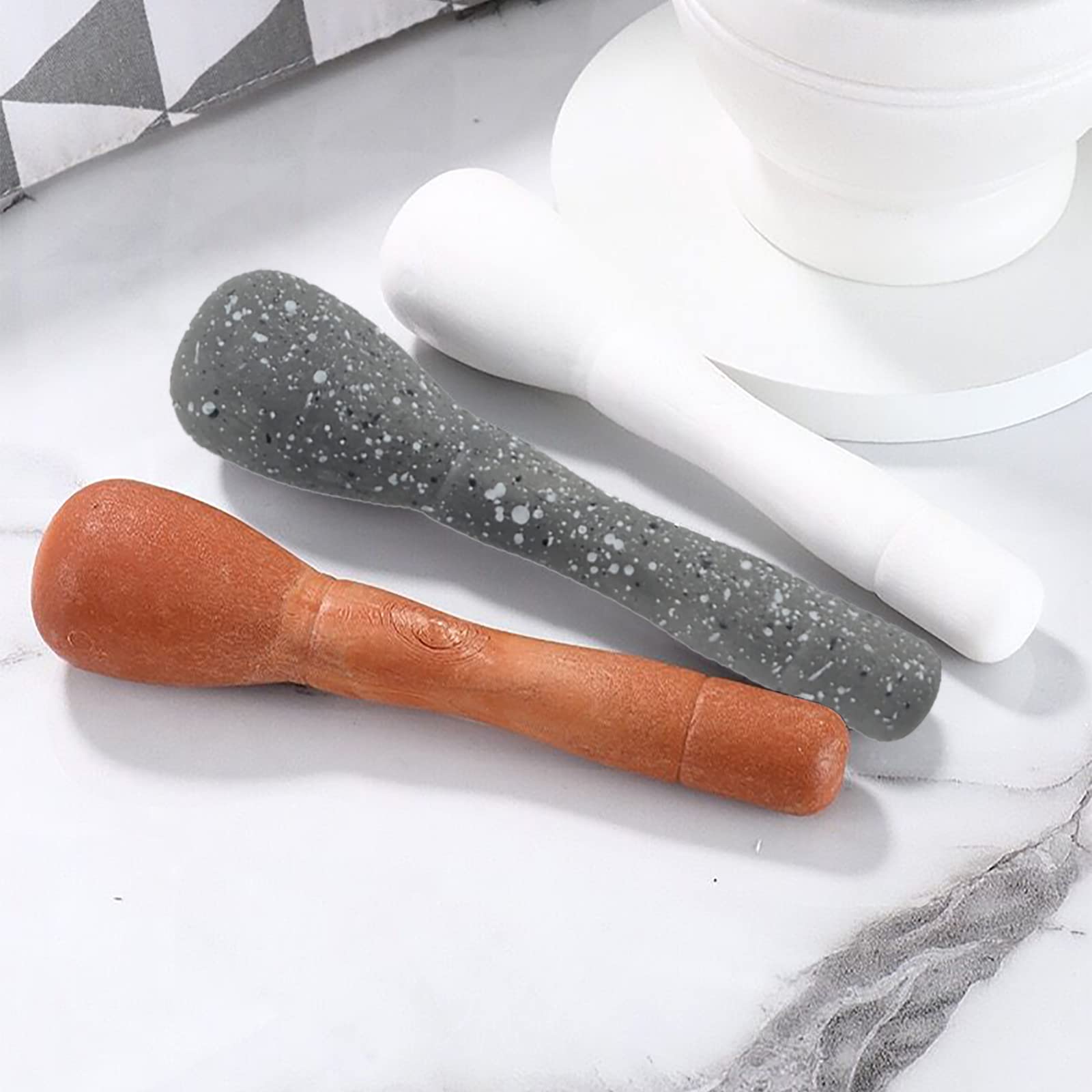 Granite Texture Resin Mortar and Pestle Set - Spice Grinder, Guacamole Maker, Herb Crusher for Kitchen & Cooking - Perfect for Grinding Herbs, Spices, and Making Fresh Guacamole at Home