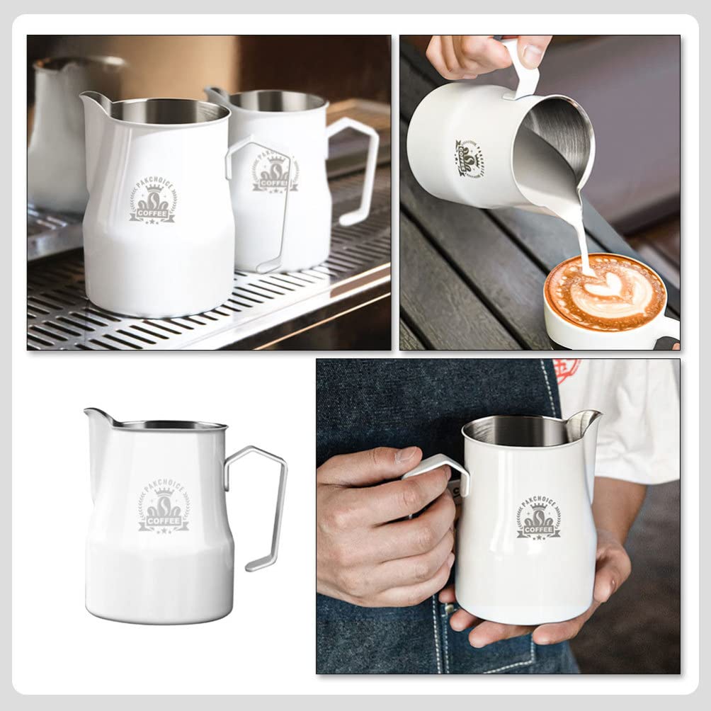 Stainless Steel Milk Frothing Pitcher 500ml - Professional Cappuccino & Latte Art Steaming Pitcher, Milk Creamer Jug for Coffee, Sauce & Gravy Pouring - Perfect for Home Baristas & Coffee Shops