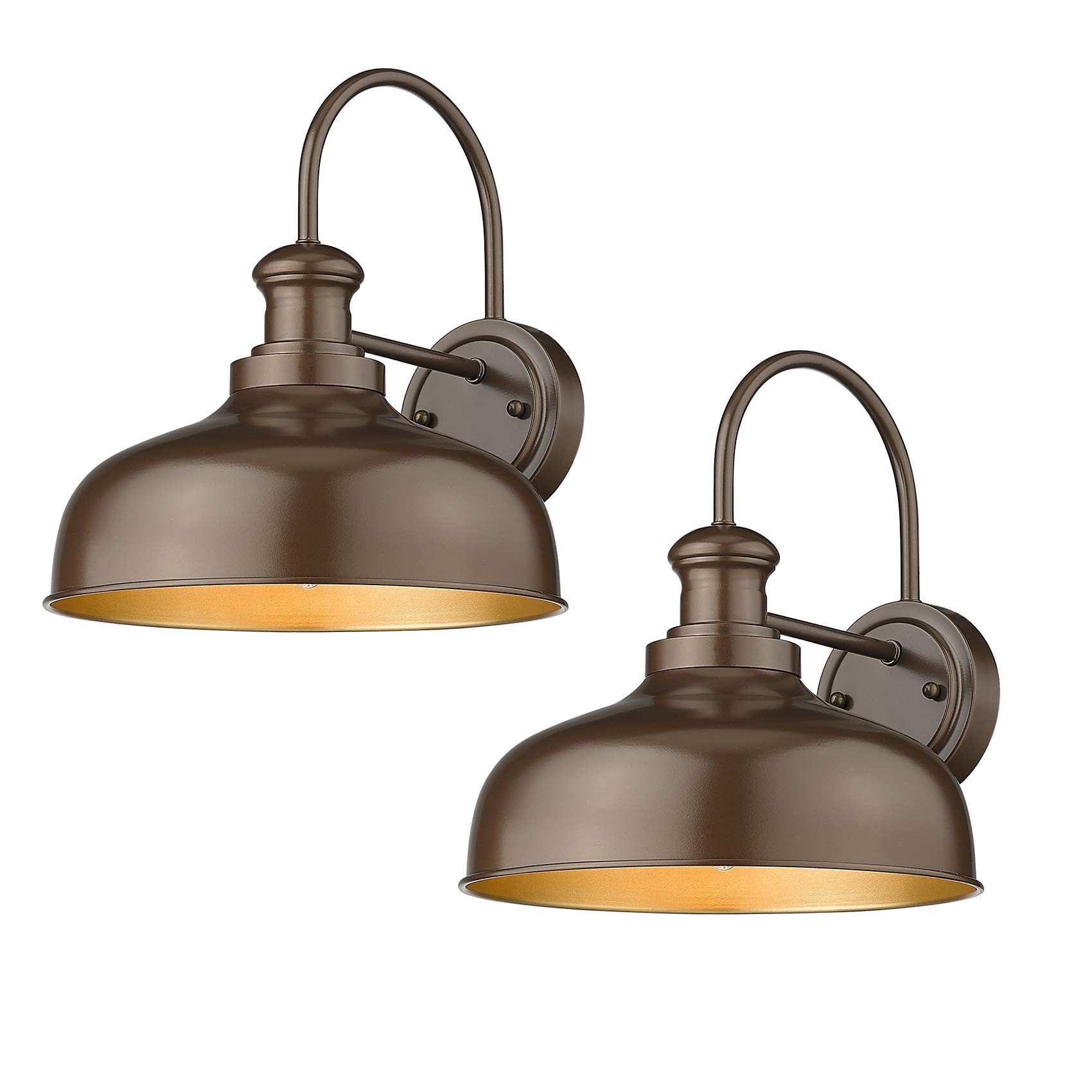 Redeast Outdoor Farmhouse Barn Lights - 2 Pack Oil Rubbed Bronze Wall Sconces (11.2