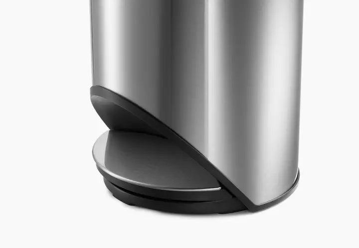 Arc™ 30L Stainless Steel Step Trash Can with Easy Push Pedal - Perfect for Kitchen, Bathroom & Office Waste Disposal