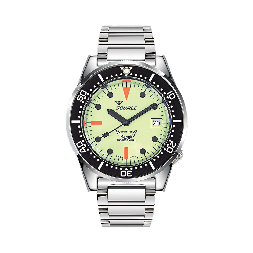 42mm Full Luminous Watch with Stainless Steel Bracelet - Perfect for Nighttime Activities, Diving, and Outdoor Adventures