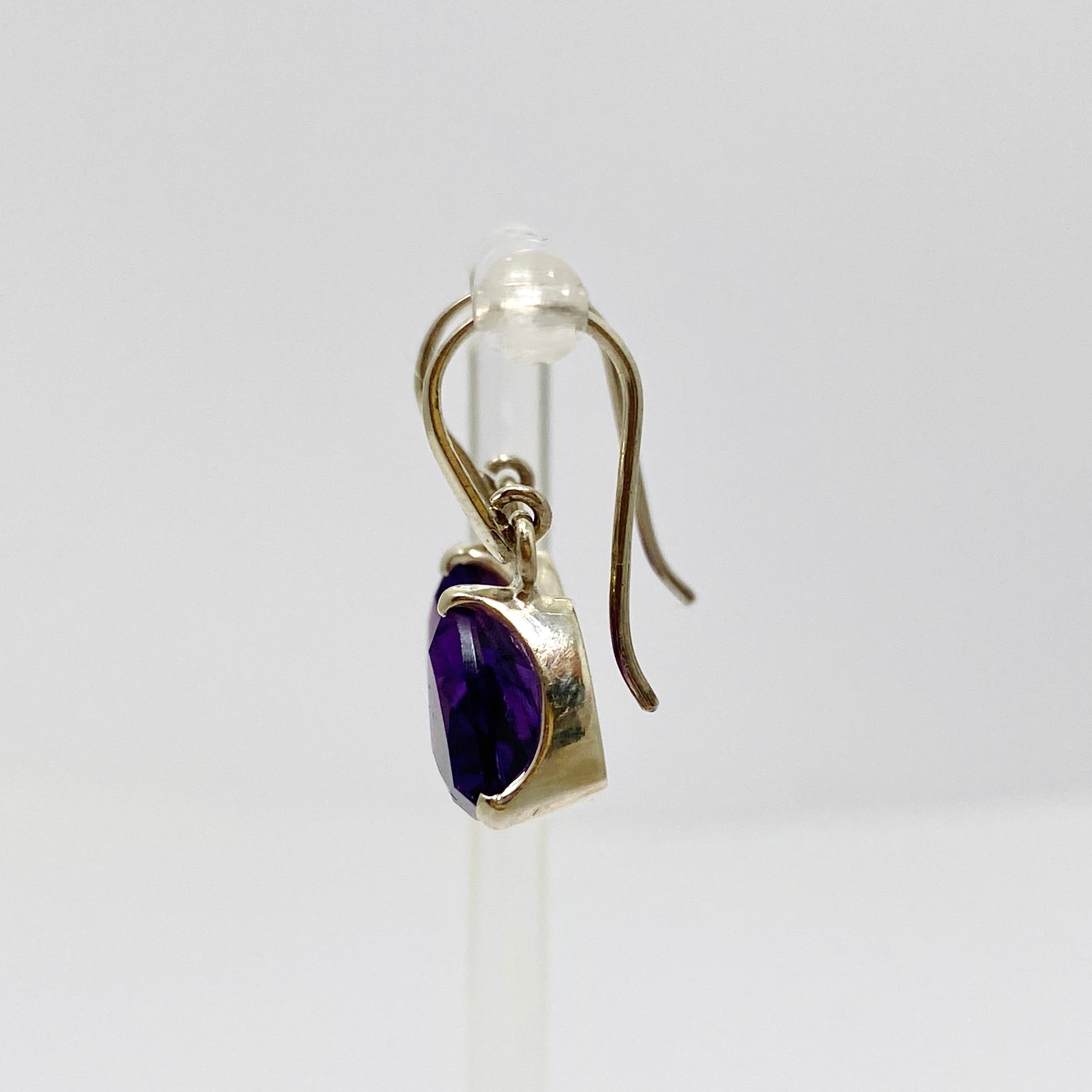 Amethyst Triangular Faceted Earrings for Women - Elegant Purple Gemstone Dangle Earrings - Perfect for Parties, Weddings & Special Occasions