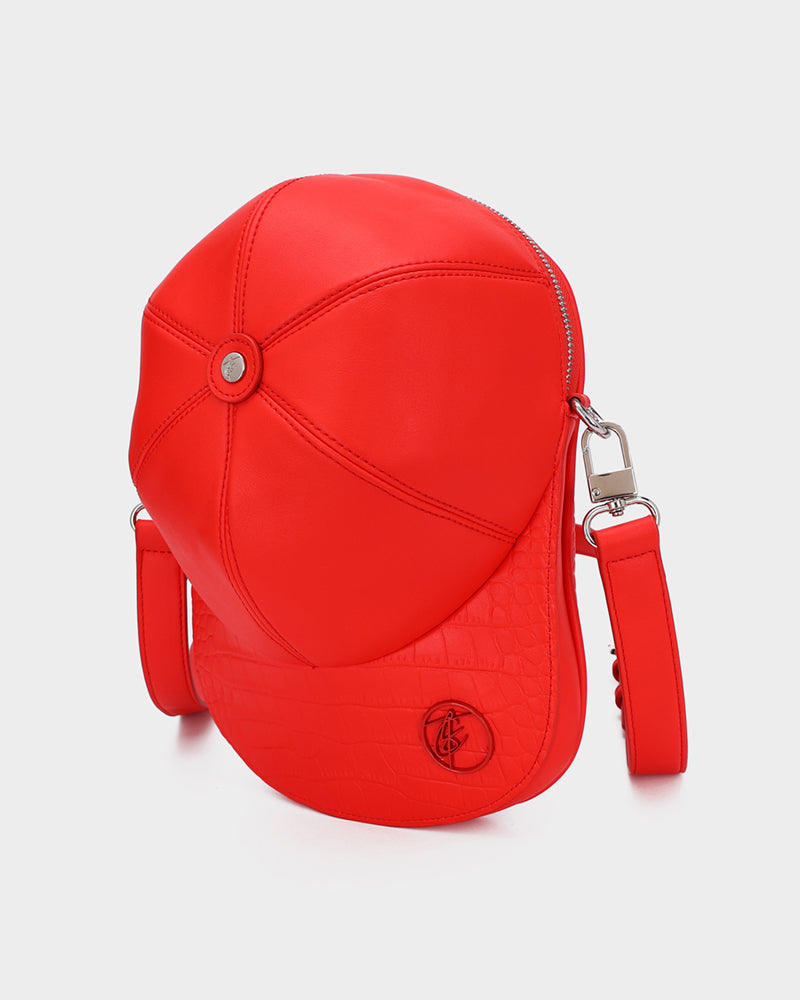 Red Baseball Cap Design Bag - Stylish & Trendy Hat Storage for Sports Fans | Perfect for Travel, Gym & Daily Use