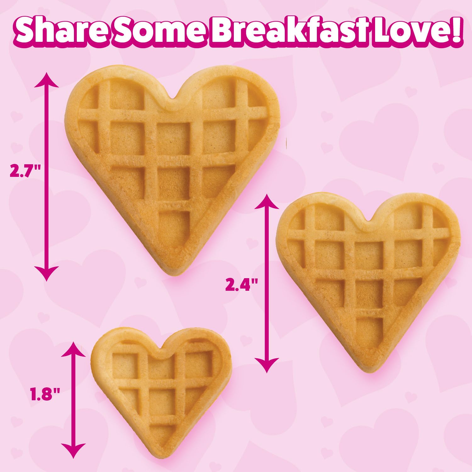 Mini Hearts Waffle Maker - Electric Nonstick Waffle Iron for 9 Heart-Shaped Waffles or Pancakes - Perfect Breakfast Treat for Kids & Adults - Includes Recipe Book - Great for Valentine's Day, Family Brunch, and Romantic Breakfast in Bed