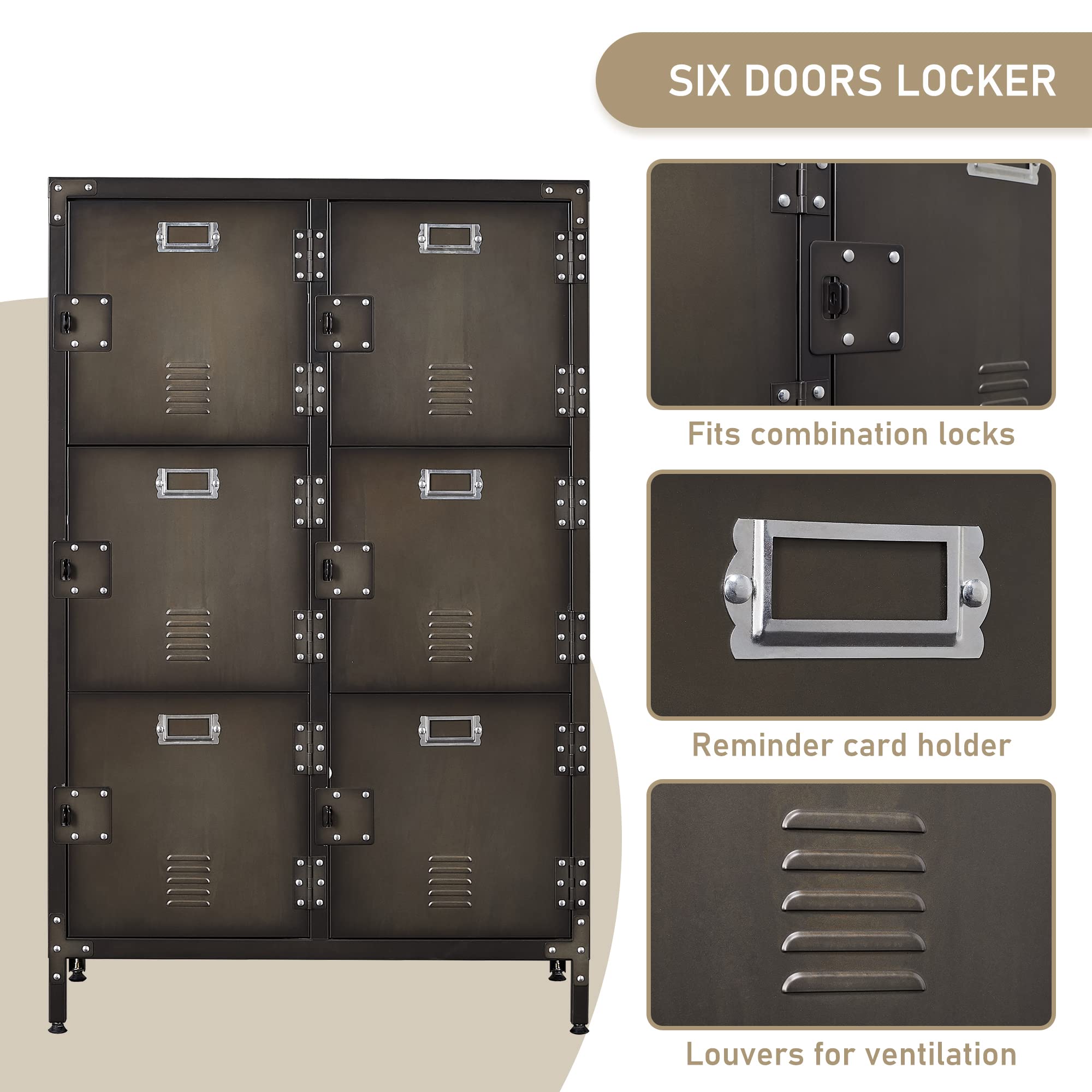 6-Door Metal Storage Cabinet - 47