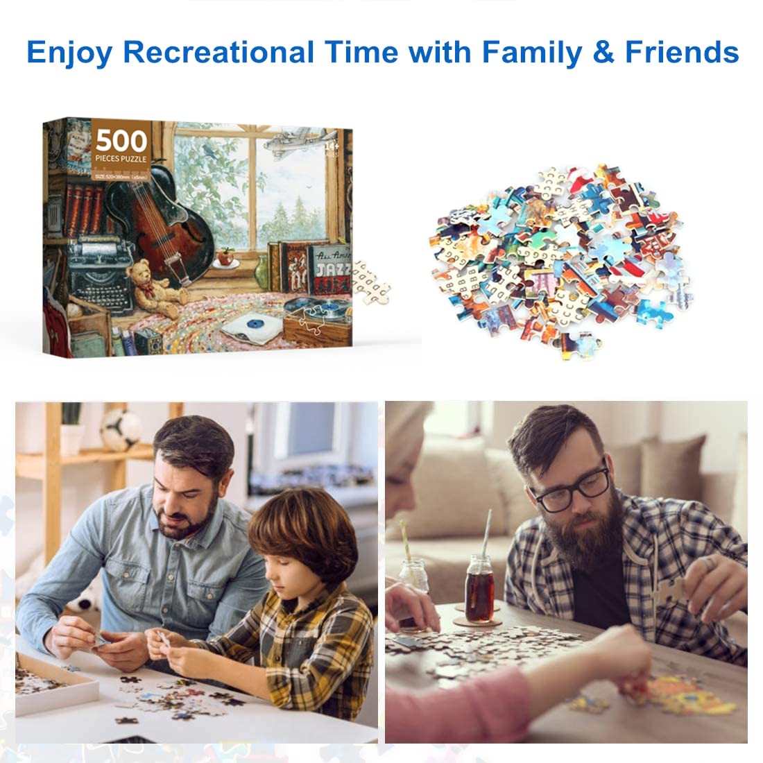 500-Piece Jigsaw Puzzles for Adults & Kids - Large 20.5