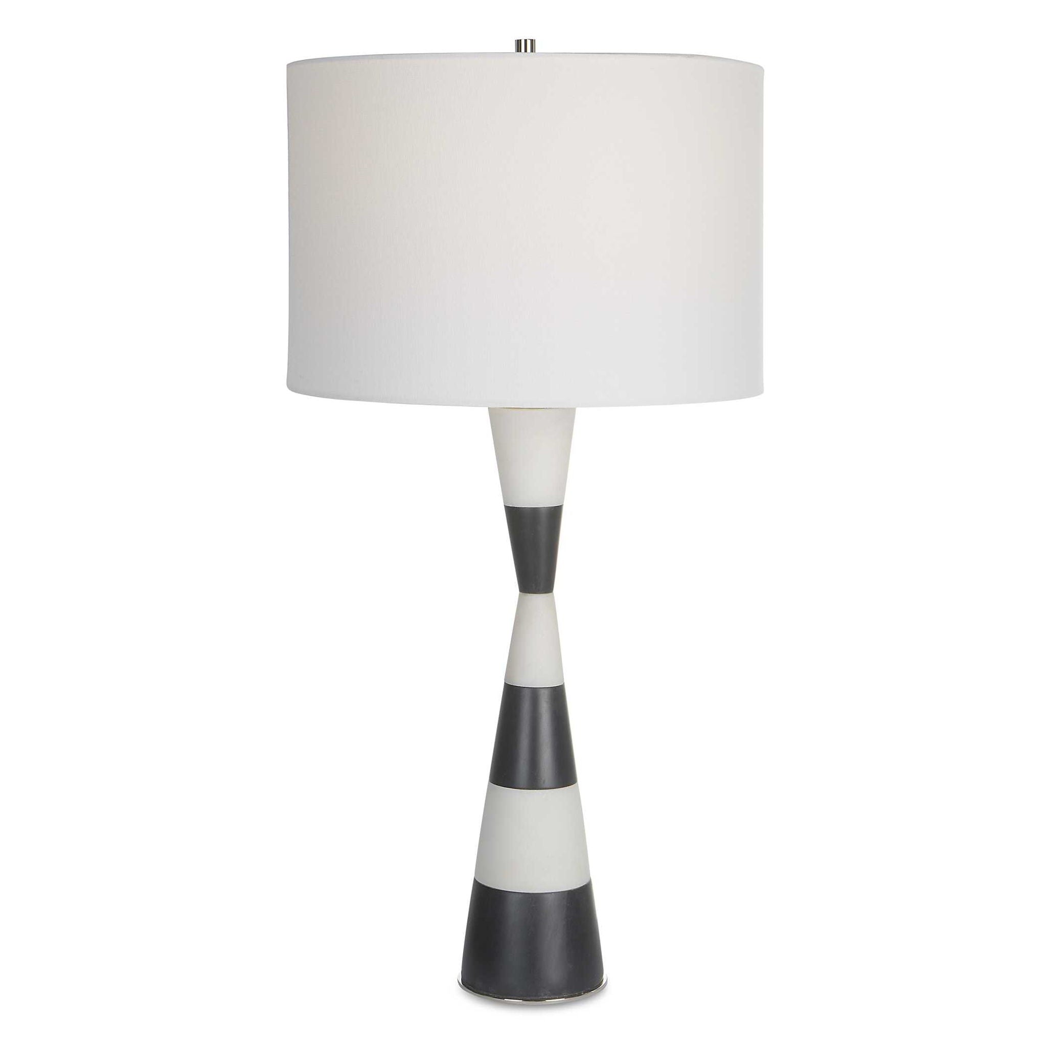 Elegant Bandeau Banded Stone Table Lamp - Modern Home Decor for Living Room, Bedroom & Office Lighting