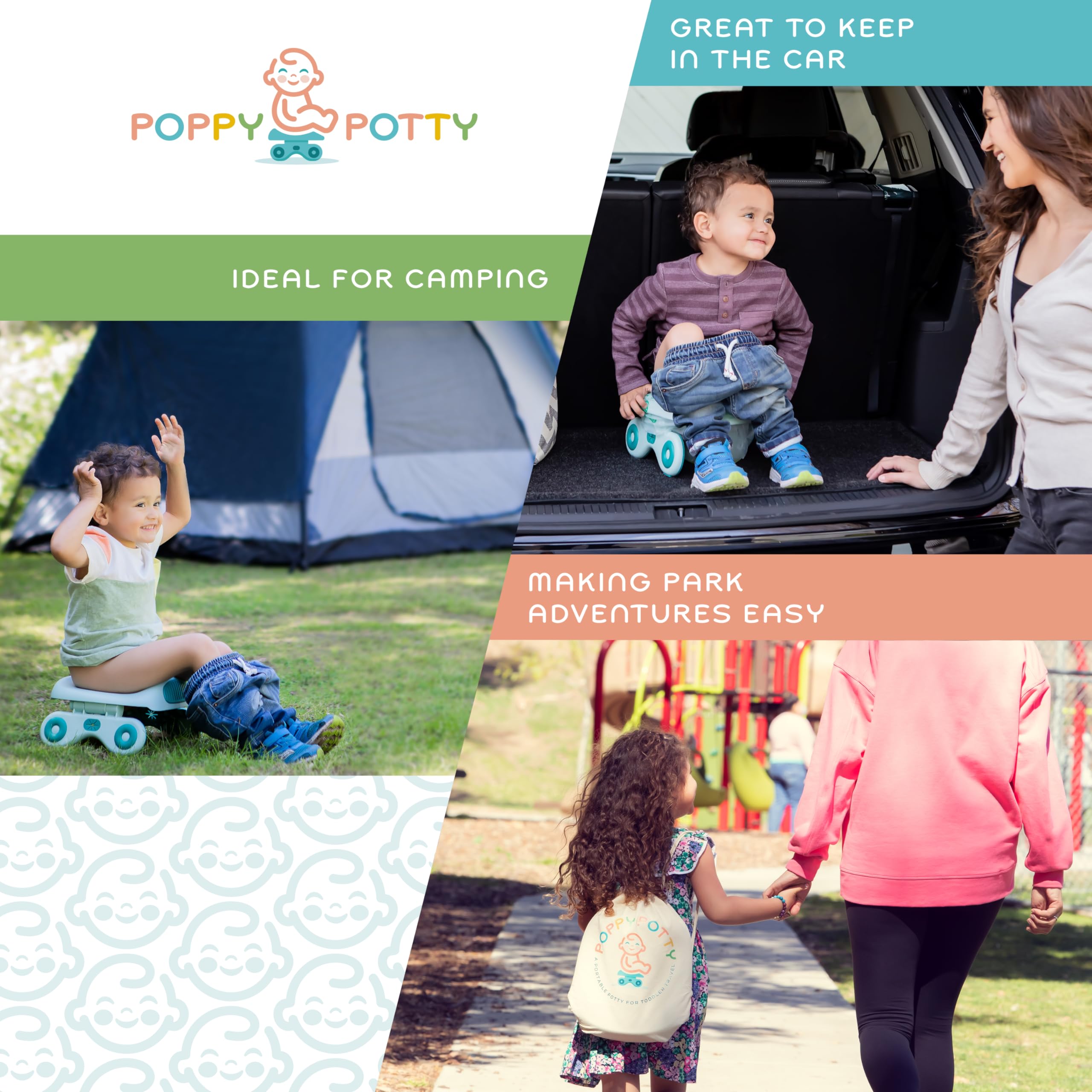 Portable Toddler Travel Potty Seat with 20 Disposable Liners & Carry Bag – Lightweight (<2lbs), 110lbs Weight Capacity – Kids Car Potty for Road Trips, Camping, Airplane Travel & Outdoor Adventures – Ideal for Family Vacations, Hiking, Emergency Use & Potty Training On-The-Go – Perfect for Roadside Stops, Theme Parks, Long Flights, and Beach Days