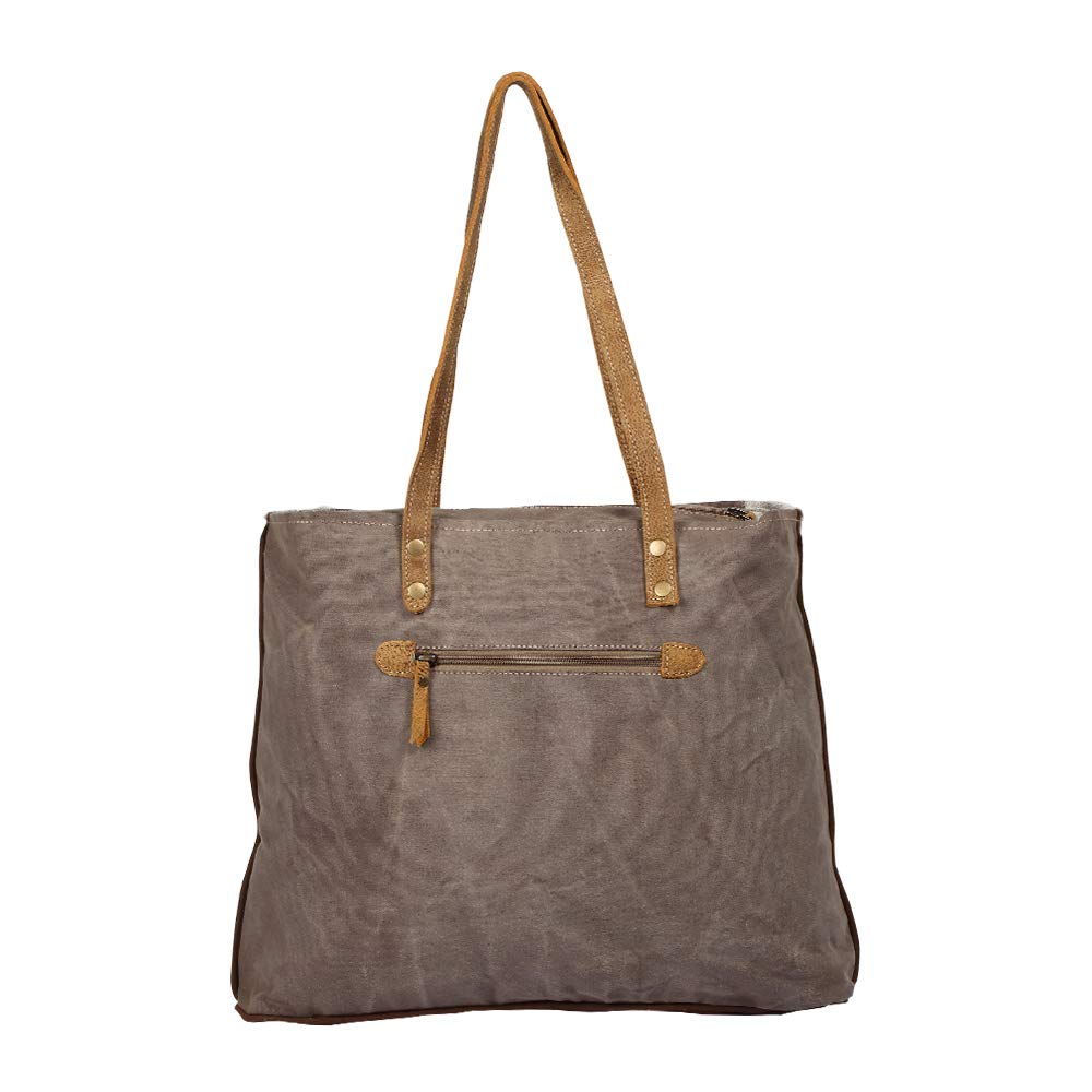 Myra Silvan Upcycled Leather Tote Bag - Brown for Work & Travel