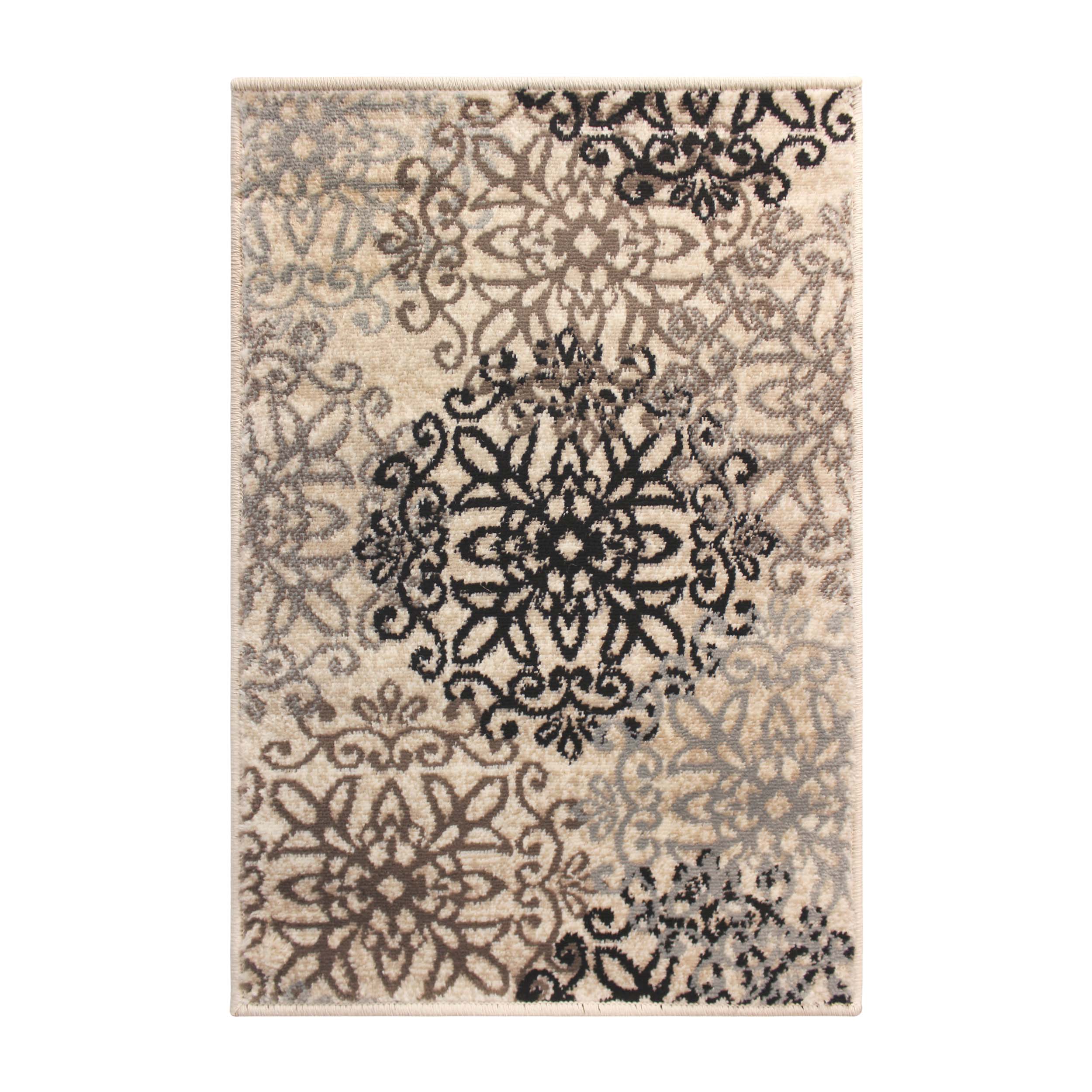 Leigh Traditional Floral Scroll Indoor Area Rugs & Runner Rugs - Non-Slip Soft Living Room Bedroom Decor Carpet