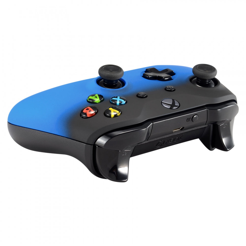 ExtremeRate Shadow Blue Soft Touch Grip Replacement Faceplate for Xbox One S & Xbox One X Controller - Enhanced Comfort for Gaming Sessions, DIY Customization, and Long-Lasting Durability