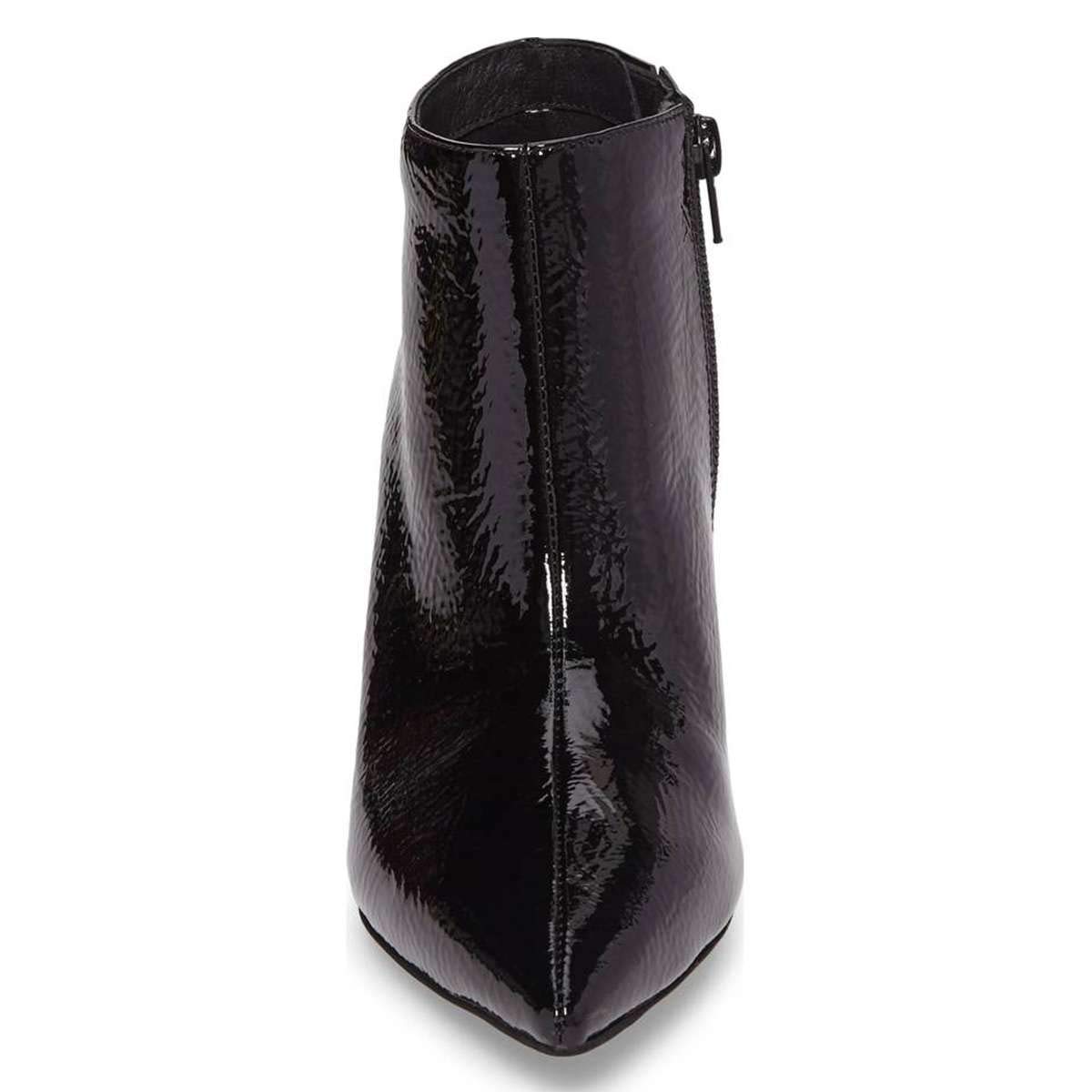 XYD Women's Vegan Leather Pointed Toe Ankle Boots with Block Heel & Side Zipper - Stylish Dress Booties for Work, Office & Night Out