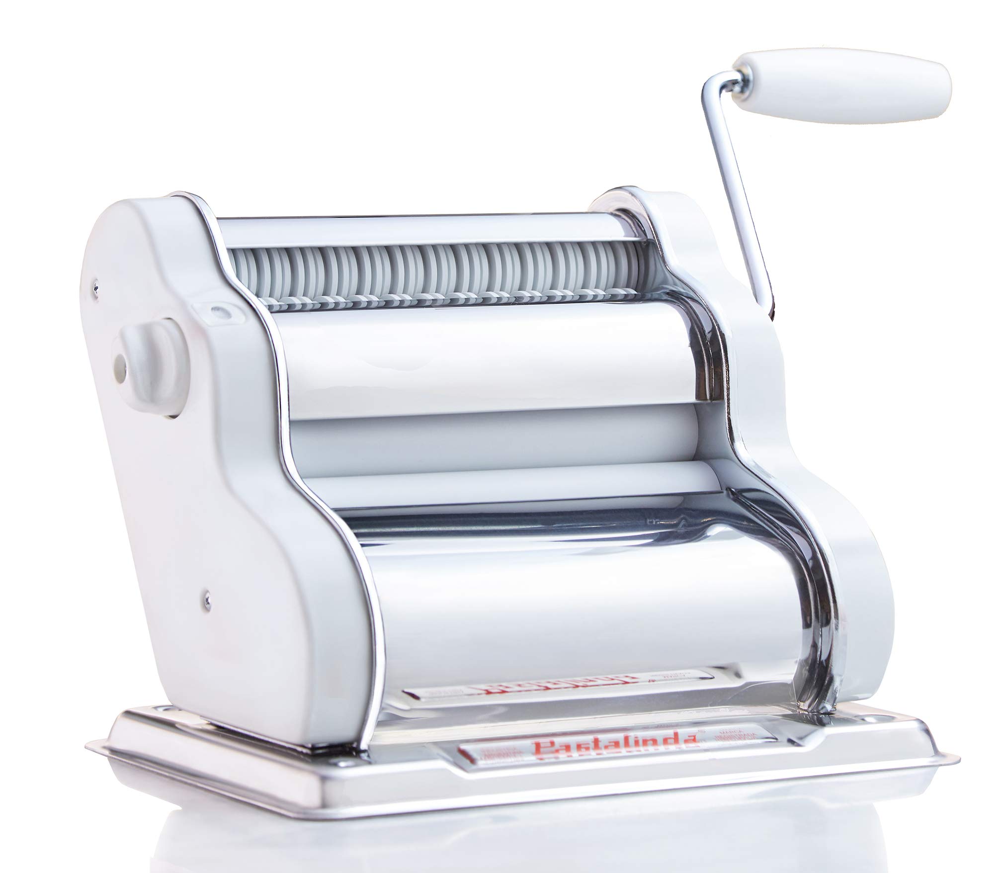 PASTALINDA Classic 200 Pasta Maker Machine - 20cm Wide Stainless Steel Rollers, 9 Thickness & 2 Cutting Settings with Reinforced Hand Crank & Clamps | Perfect for Homemade Pasta, Ravioli & Noodles | Ideal for Italian Cuisine & Family Cooking