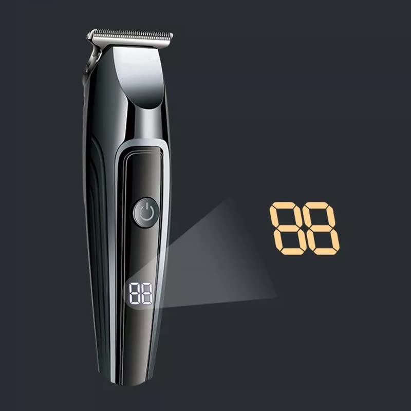 Professional Hair Clippers for Men - Rechargeable Cordless Electric Hair Trimmer with 2 Speed Settings & LED Display - Perfect for Home Barbering, DIY Haircuts, and Beard Grooming (Black)