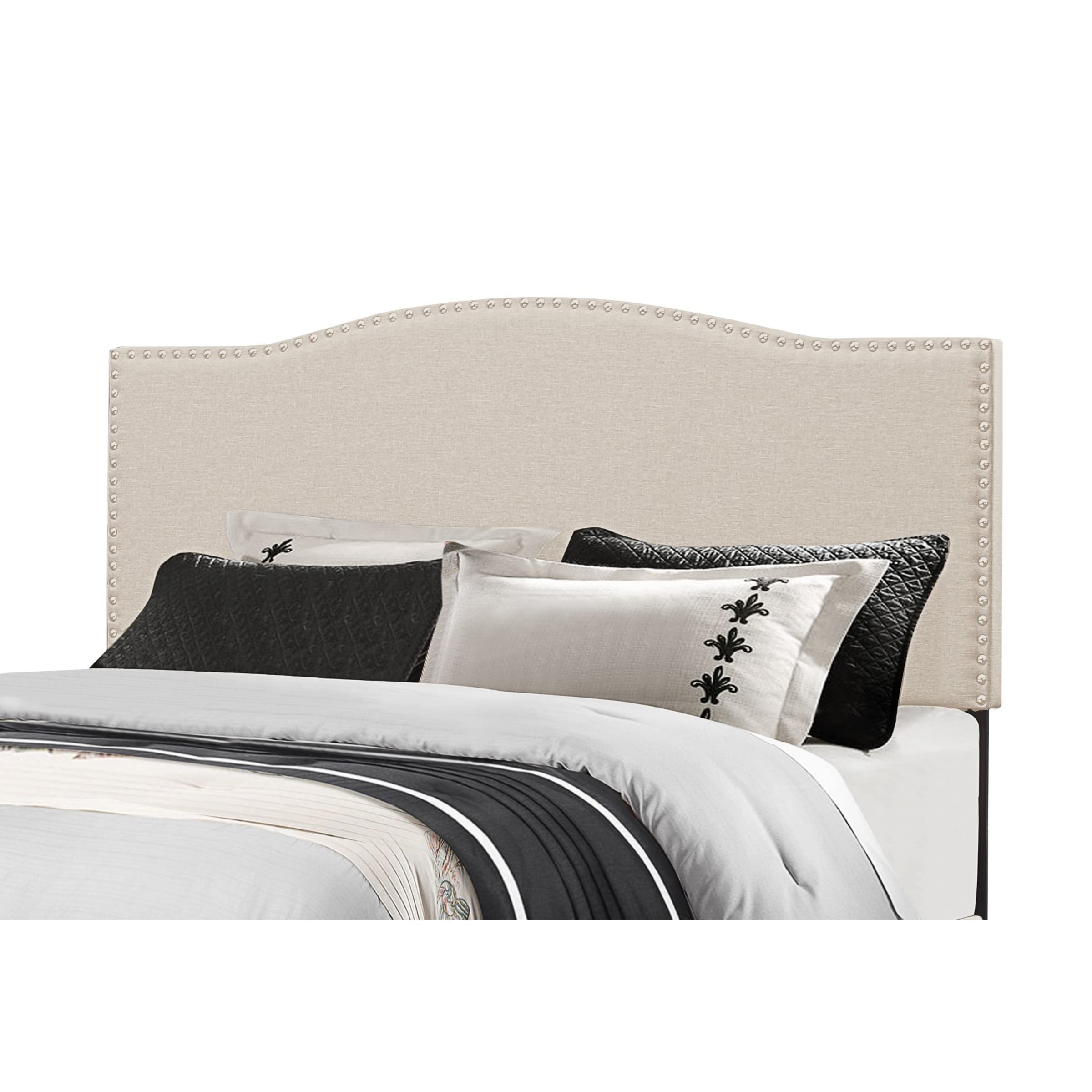 Hillsdale Furniture Kiley Headboard - Full/Queen Size, Linen Upholstered in Beige - Perfect for Bedroom Decor & Guest Room Setup