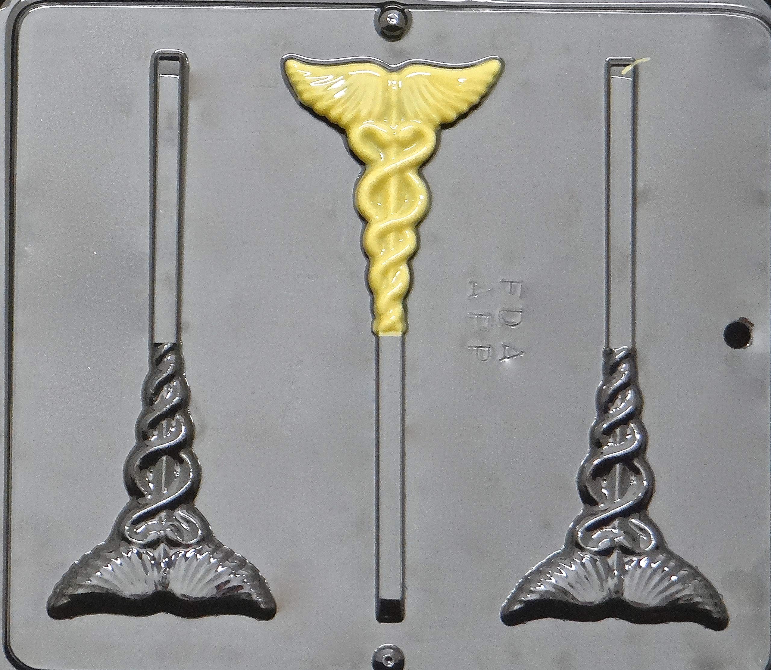 Premium Medical Caduceus Lollipop & Chocolate Candy Mold Set - Doctor Nurse Theme DIY Candy Making Supplies for Parties, Gifts & Medical Events