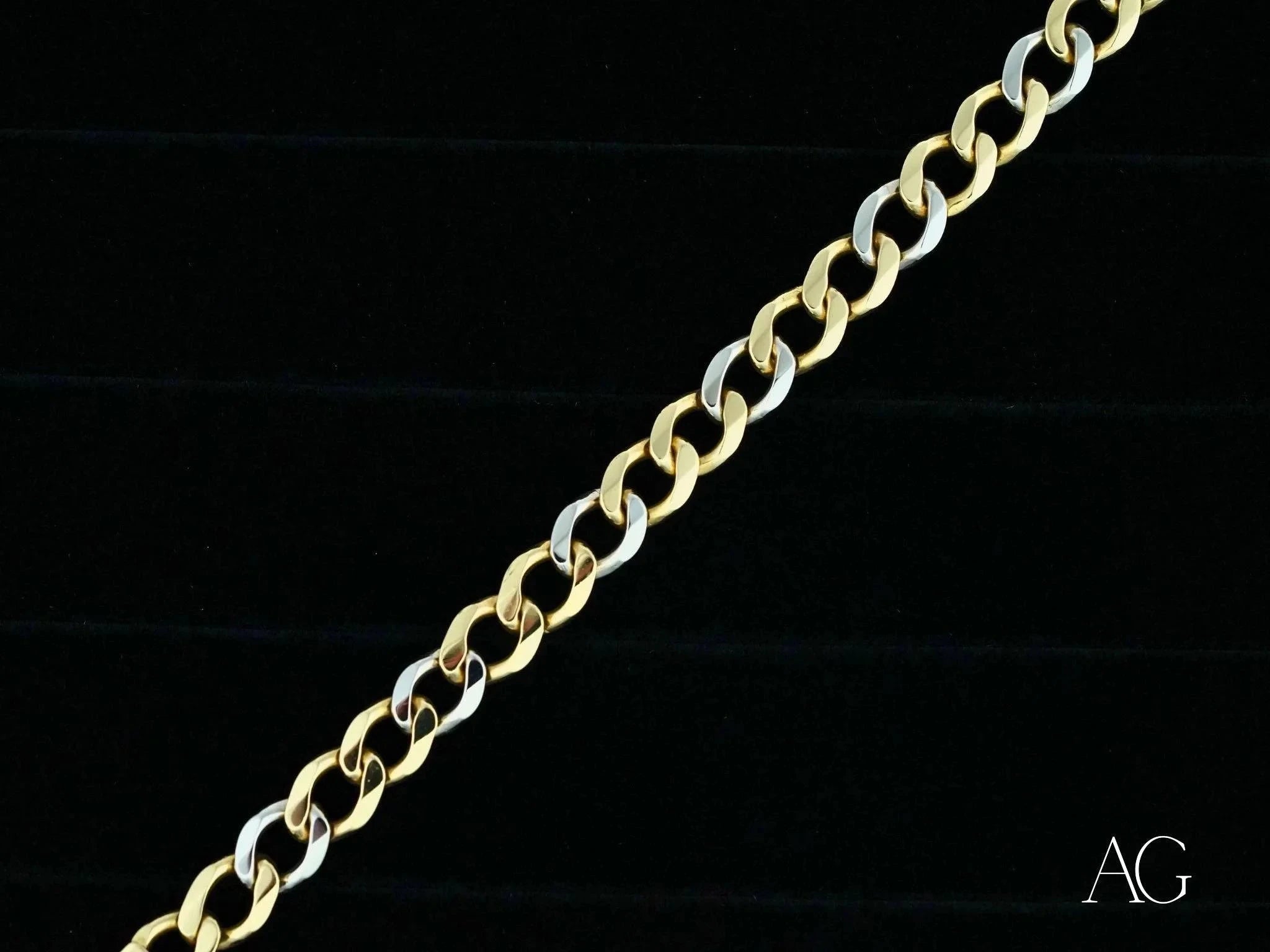 Men's 18K White Gold Flat Cuban Link Bracelet - Timeless Elegance Jewelry for Gifts, Weddings & Special Occasions