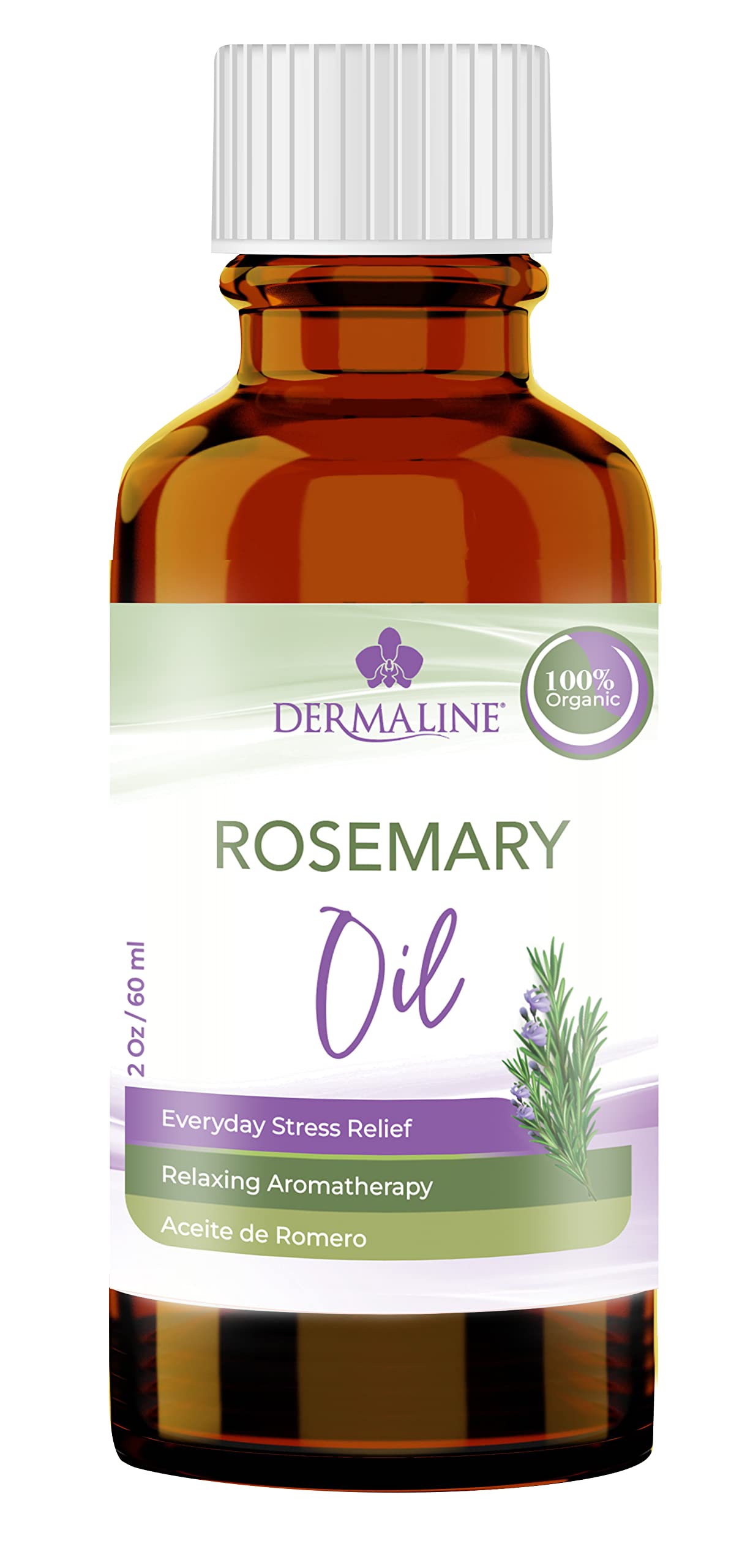 Dermaline Rosemary Oil for Hair Growth & Scalp Care - Pure & Natural Essential Oil for Thicker, Healthier Hair - Perfect for Aromatherapy, Massage & DIY Beauty Recipes