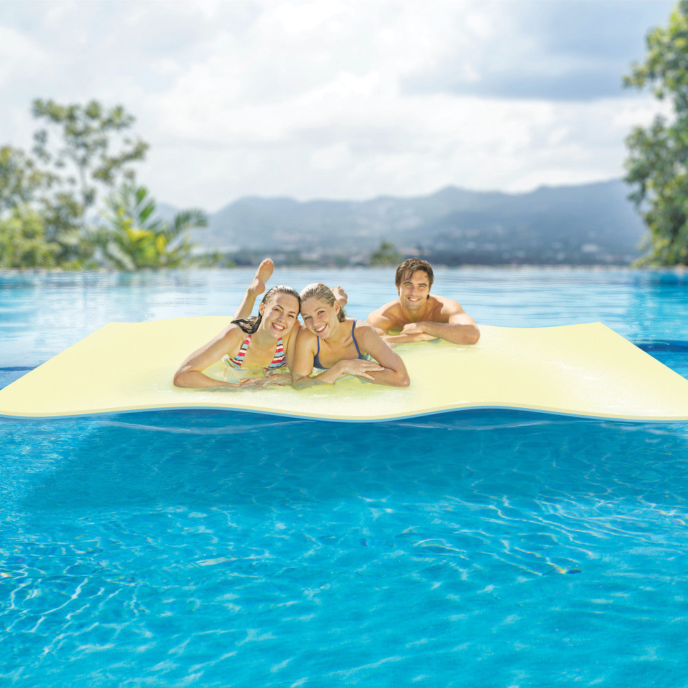 Premium 12' x 5' COMFY FLOATS Inflatable Water Pad - Heavy Duty Pool & Lake Floating Mat for Summer Fun - UV Resistant & Durable - Perfect for Relaxing, Sunbathing & Water Activities