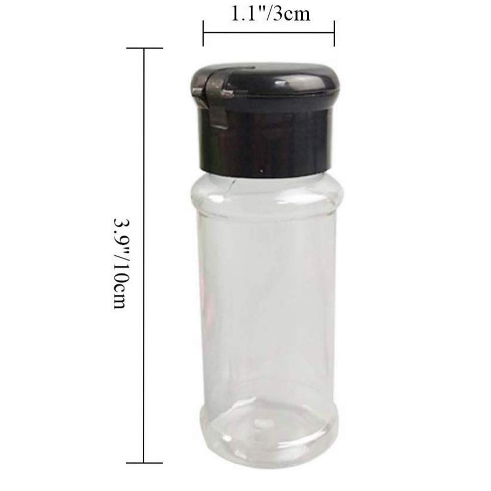 28-Piece Empty Plastic Spice Bottles Set - 2.5 oz (75ml) Black Spice Jars for BBQ Seasonings, Salt, Pepper & Glitter Storage - Perfect for Kitchen Organization, Craft Supplies & Party Decorations
