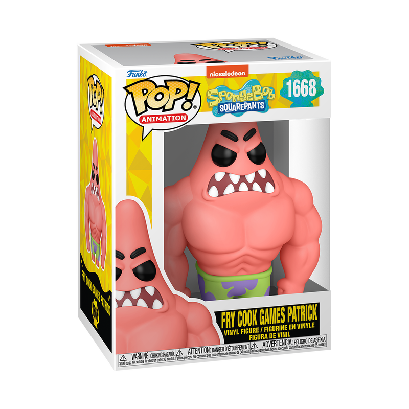 Funko Pop Spongebob Squarepants Patrick Star Fry Cook Games Figure #1668 with Protector Case - Perfect for Collectors, Gifts, and Spongebob Fans