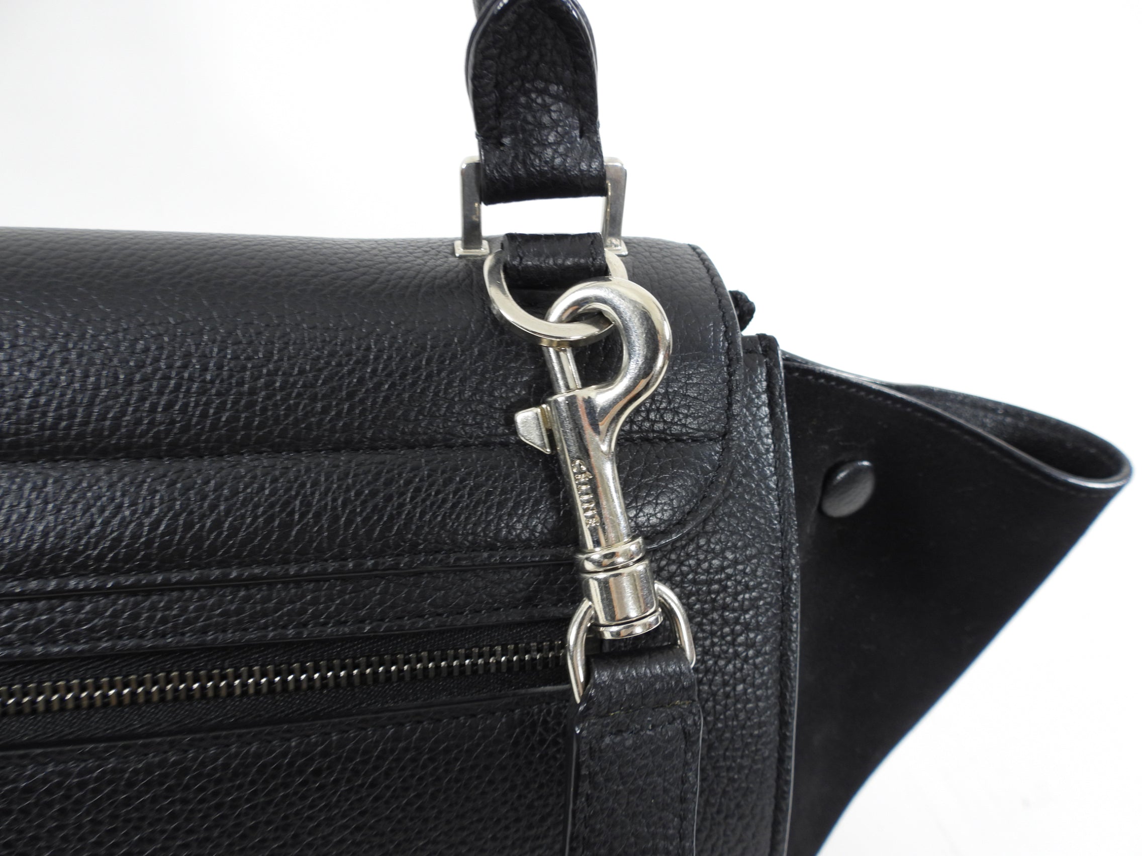 Celine Small Black Leather & Suede Trapeze Handbag for Women | Luxury Crossbody Purse for Work, Travel & Evening Out