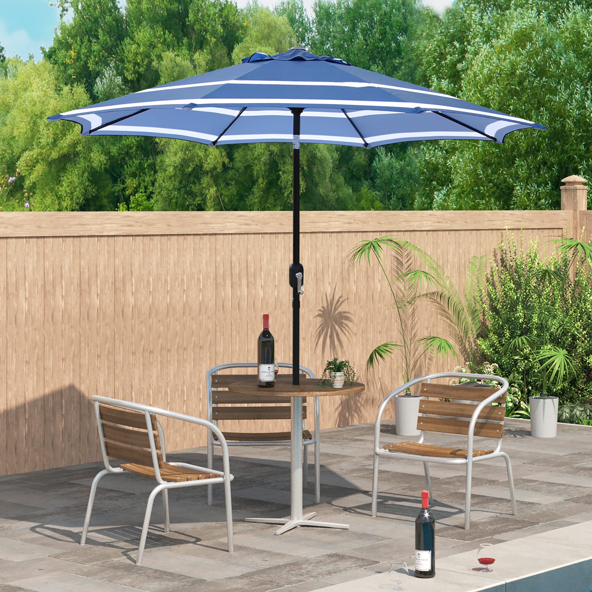 MAYPEX 9ft Crank Tilt Umbrella - UV Protective & Weather Resistant for Outdoor Tables