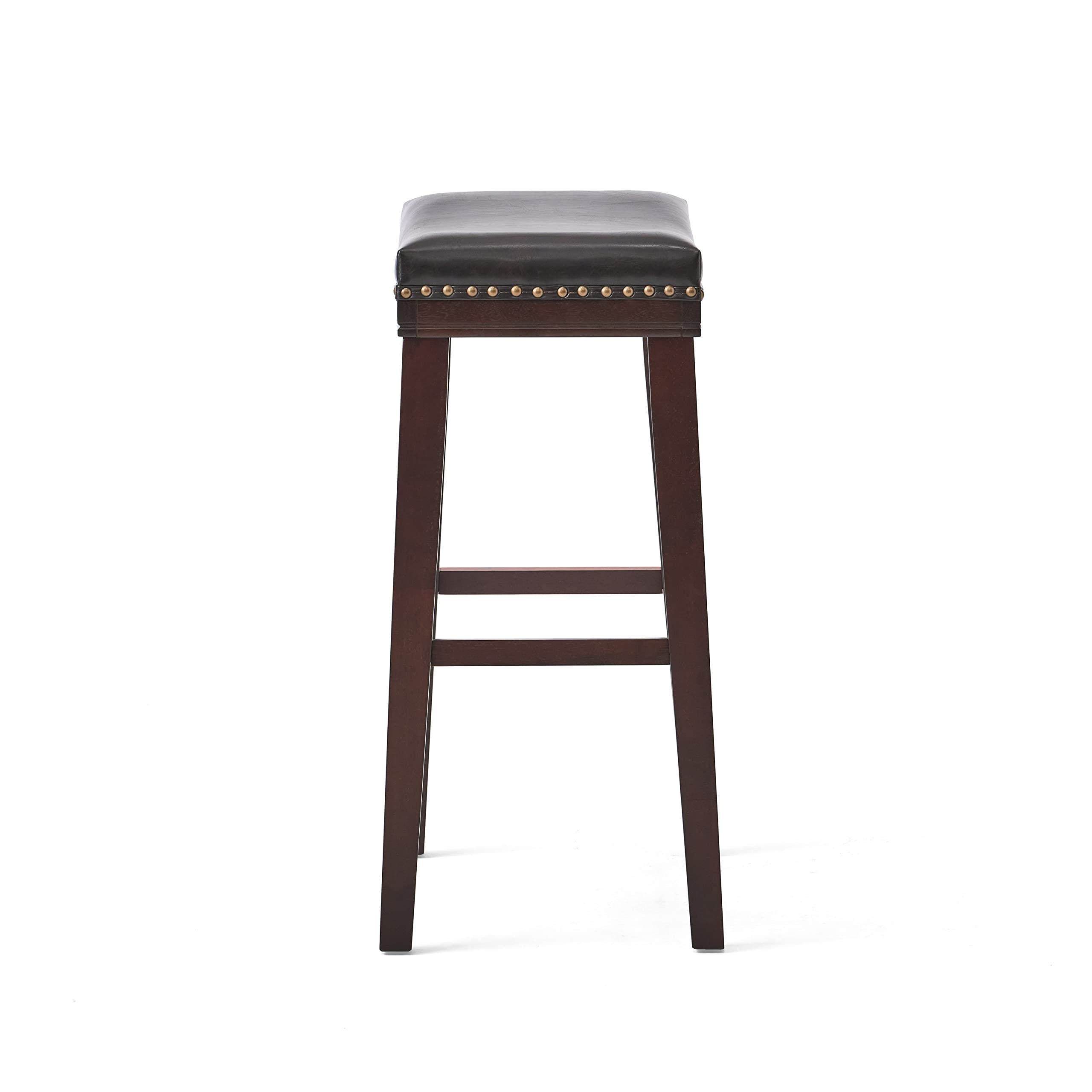 Christopher Knight Home Kainu Barstool - Brown & Dark Brown Counter Height Bar Stool with Back Support - Perfect for Kitchen Islands, Breakfast Bars & Home Bars