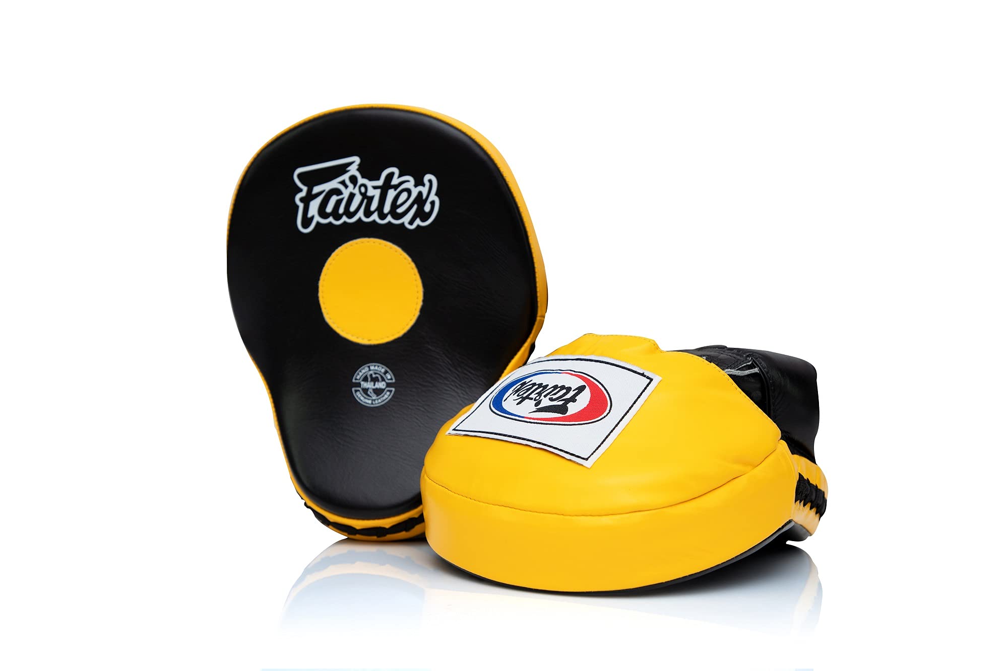 Fairtex FMV9 Contoured Focus Mitts - Premium Leather Boxing Pads for Striking Accuracy & Protection | Muay Thai, Kickboxing Training Gear | Ergonomic Design with Soft Padding & Secure Fit | Perfect for Gym, Home Workouts & Martial Arts Practice