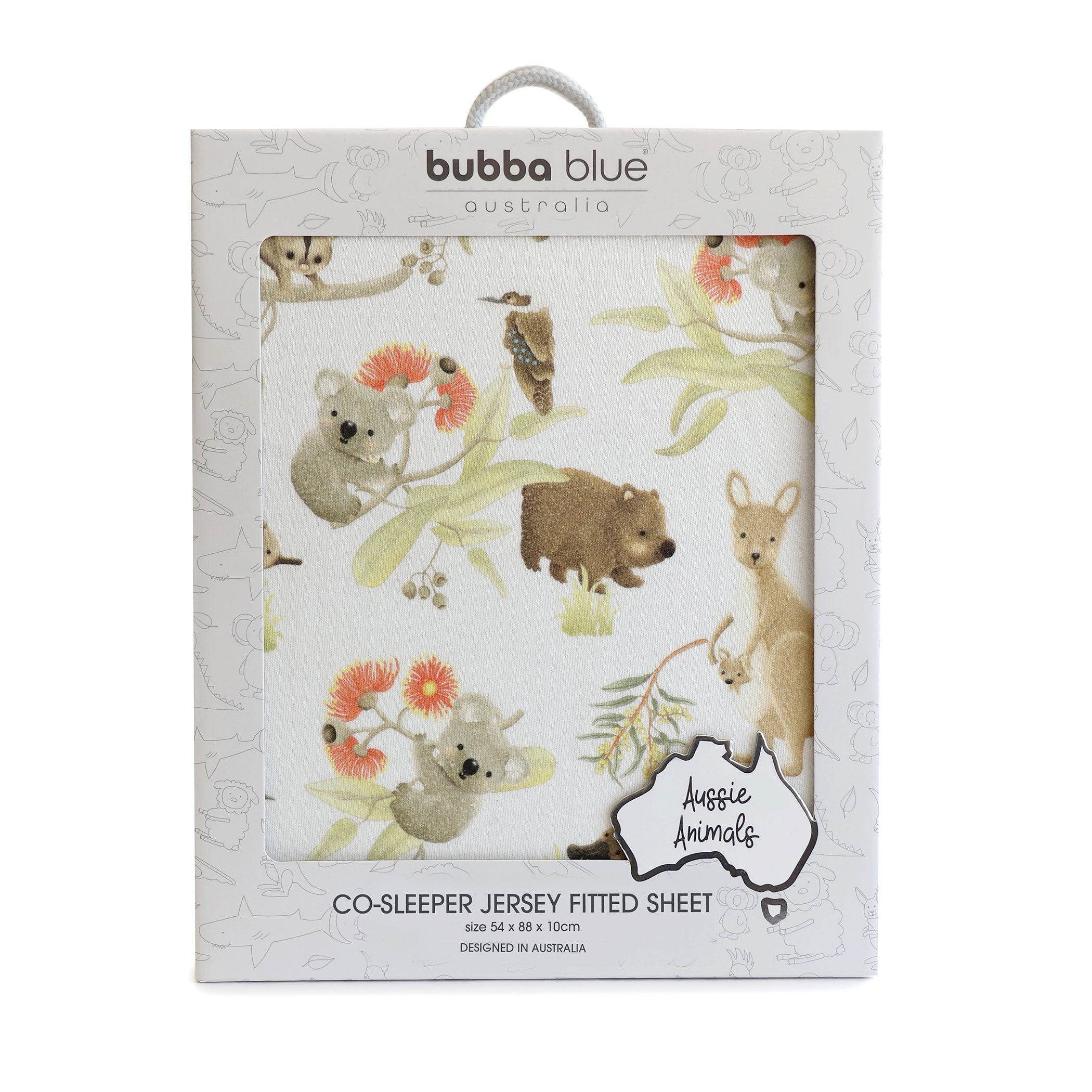Aussie Animals Co-Sleeper Bedside Crib Jersey Fitted Sheet - Soft & Breathable for Baby Bassinet, Cradle, and Portable Sleeper - Perfect for Nursery, Travel, and Overnight Stays