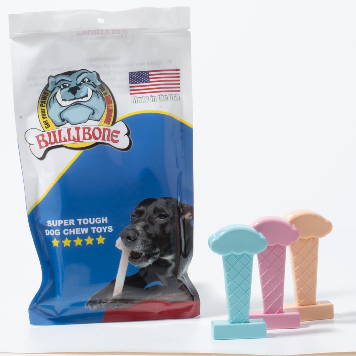 Bullibone Brusher Dog Toothbrush Chew Toy - Mint Flavored Dental Cleaning Stick for Small Dogs & Puppies, Long-Lasting Nylon Chew Toy for Oral Health Care | Perfect for Teething Puppies & Daily Teeth Cleaning Routine