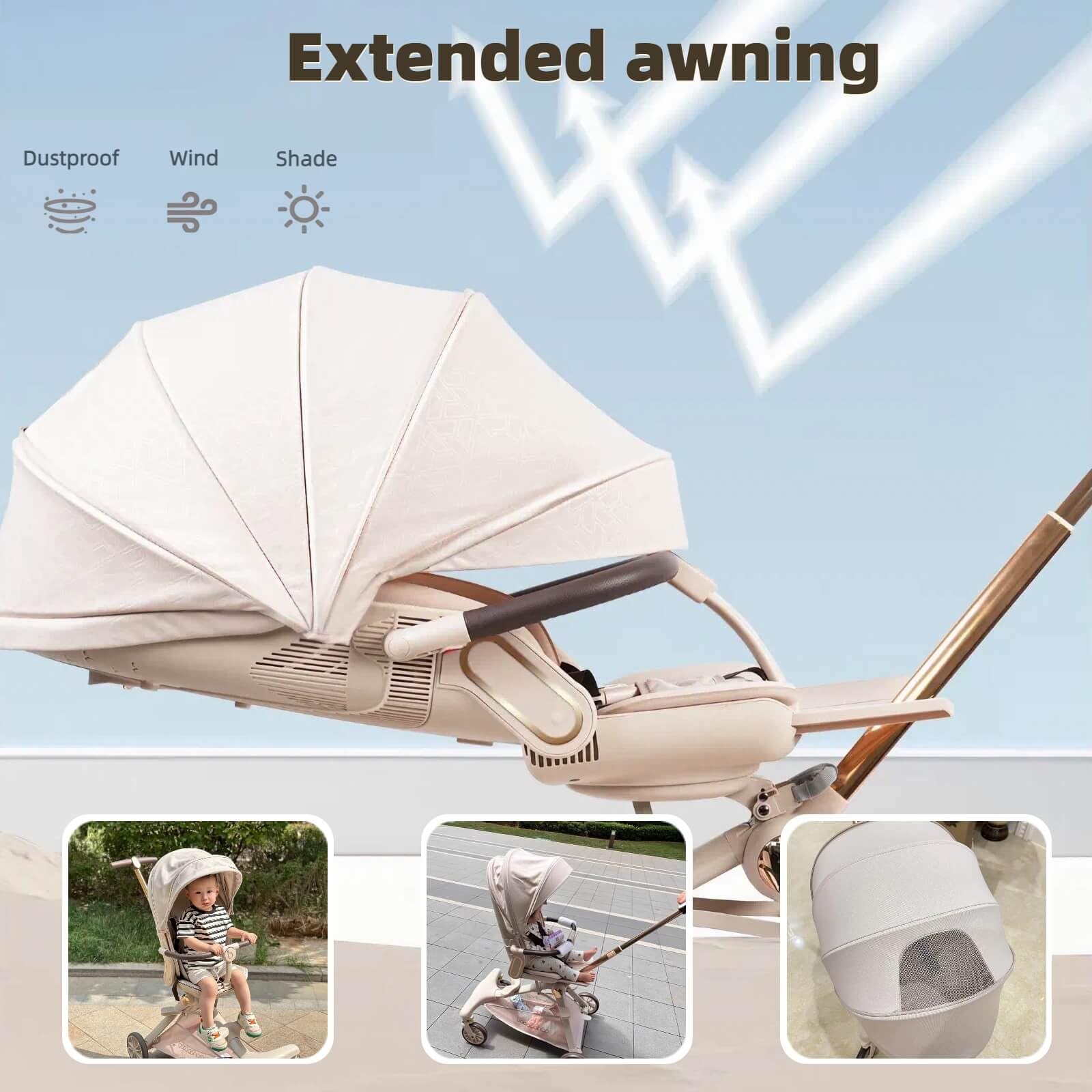 Lightweight Folding Stroller Wagon for Baby & Toddler Travel - 360° Reversible Seat, Adjustable Canopy with Storage Basket | Compact Umbrella Stroller for Airplane, Park, Beach & Shopping Trips