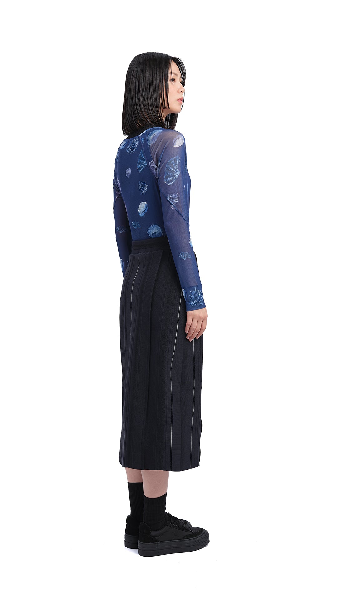 Stylish Knitted Contrast Stitch Pencil Skirt for Women - Office Wear, Business Casual & Party Outfits