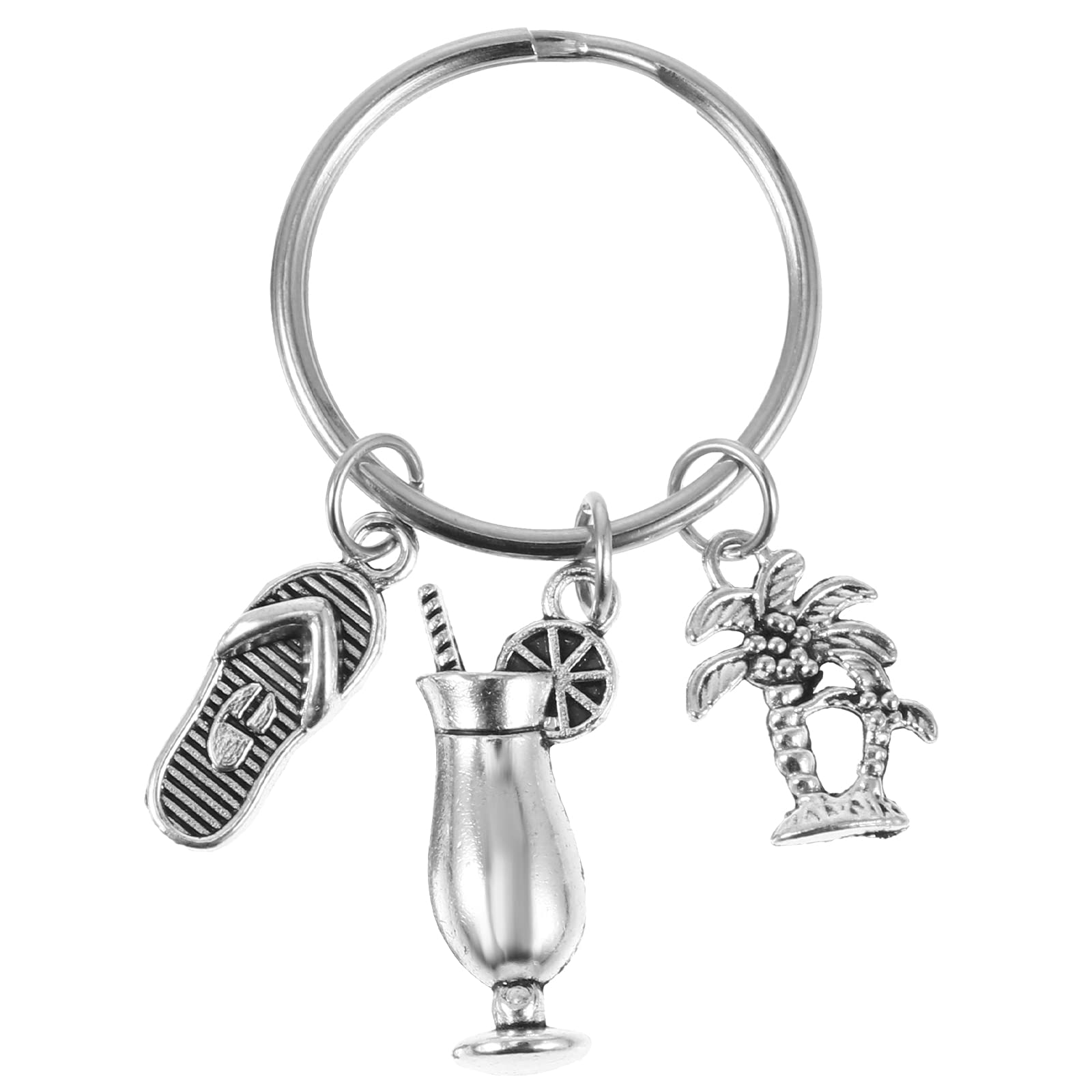 Alloy Car Keychain Pendant - Durable Key Ring for Car & Cocktail Keys