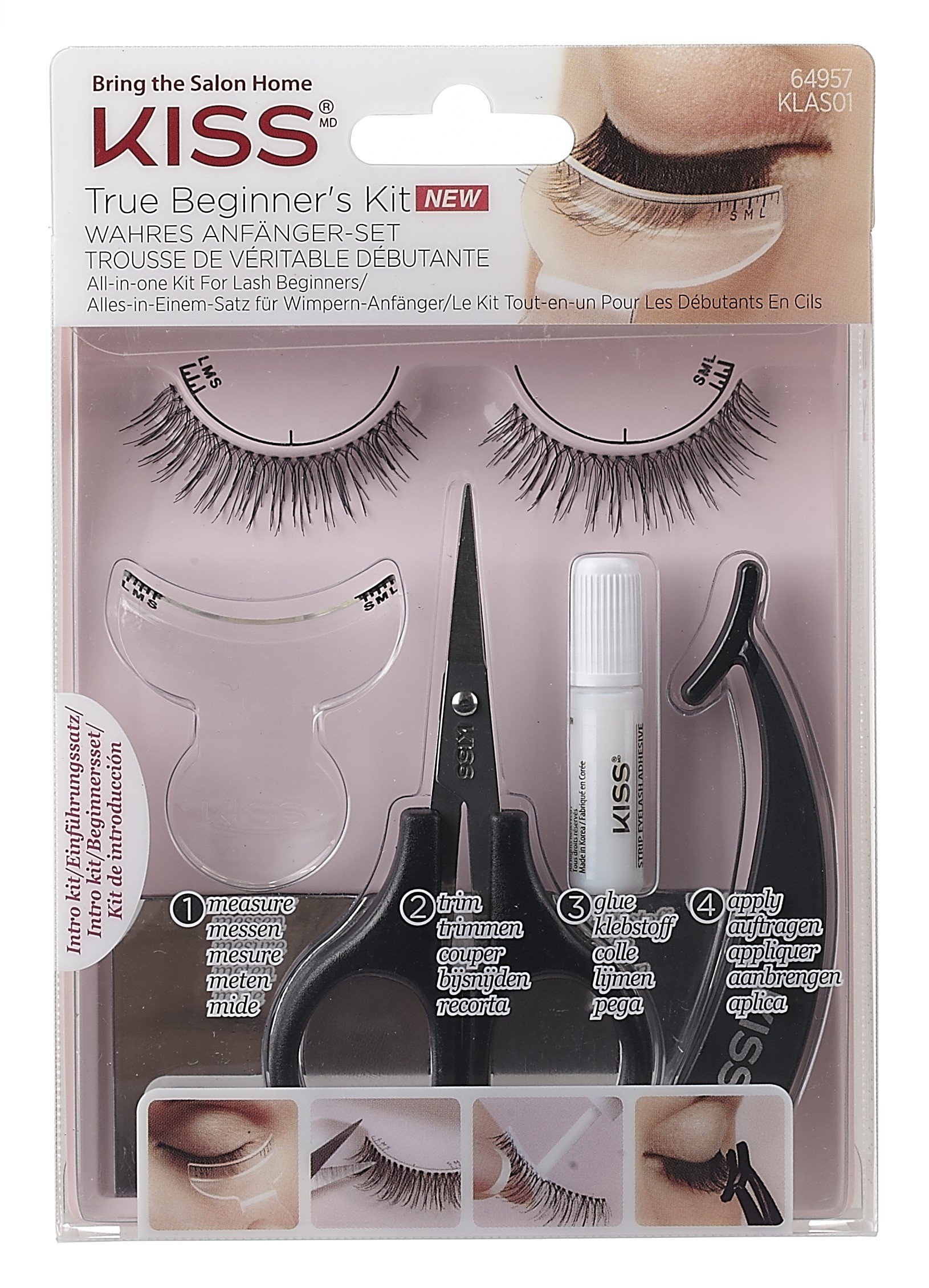 Kiss Lash 101 Intro Kit For Lash Beginners - False Eyelash Starter Set with Glue & Applicator - Perfect for Natural Daily Wear & Special Occasions