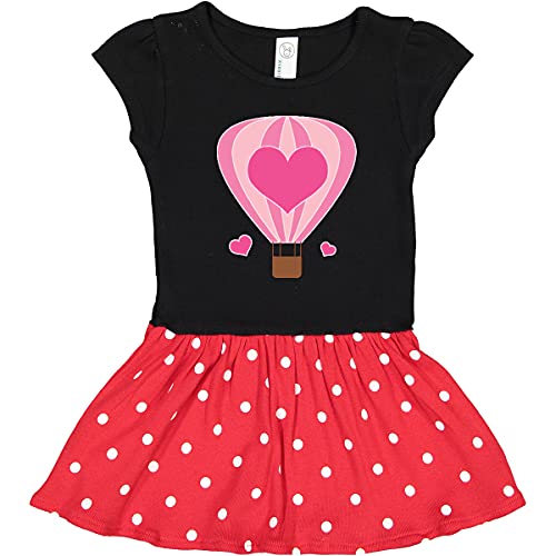 Inktastic Valentine Hot Air Balloon Toddler Dress - Cute Heart Print Baby Girl Outfit for Valentine's Day, Birthday & Special Occasions