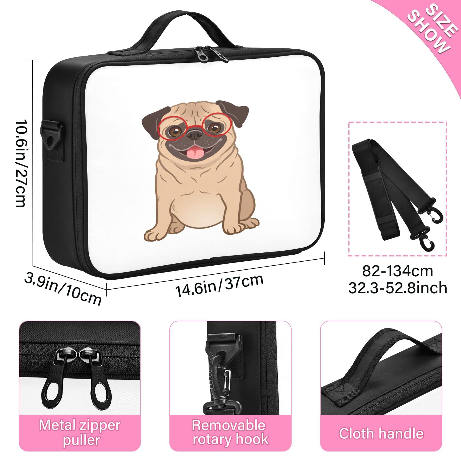 Funny Puppy Dog Travel Makeup Bag for Women | Professional Cosmetic Organizer & Portable Artist Storage Case | Perfect for Travel, Gym & Daily Makeup Essentials