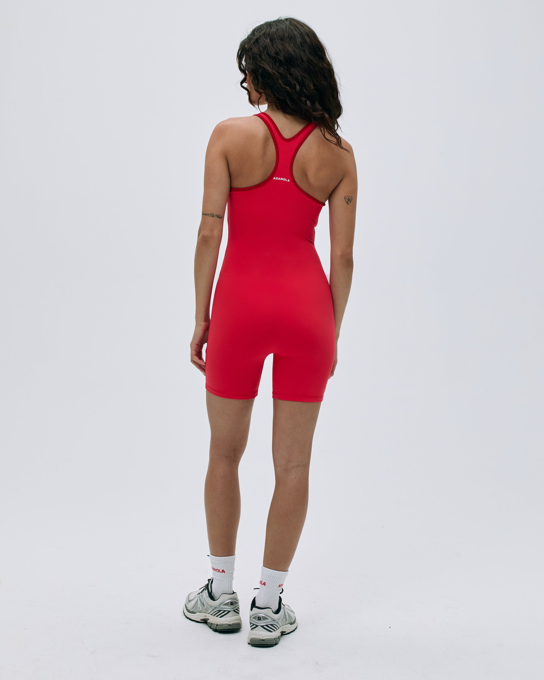 Ultimate Racer Back Piping Romper - Apple Red | Women's Fashion Jumpsuit for Casual Outings, Summer Parties & Beach Vacations