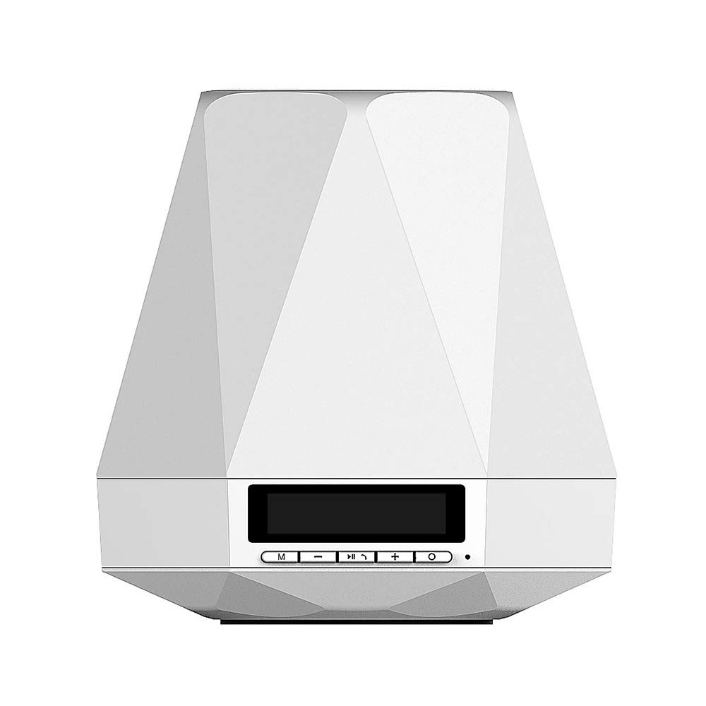Colorful LED Smart Night Light with Bluetooth Speaker - Rechargeable, TF Card Support, Wireless, Diamond White - Perfect for Bedroom, Nursery, Outdoor Camping & Travel