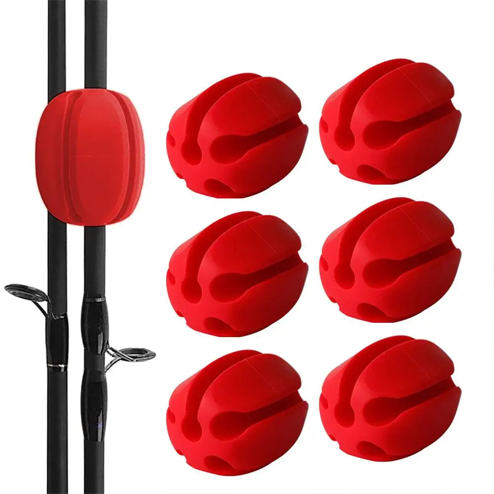 6-Piece Silicone Fishing Rod Holder Set - Durable, Non-Slip Boat & Kayak Fishing Accessories for Secure Rod Storage | Perfect for Saltwater & Freshwater Fishing Trips