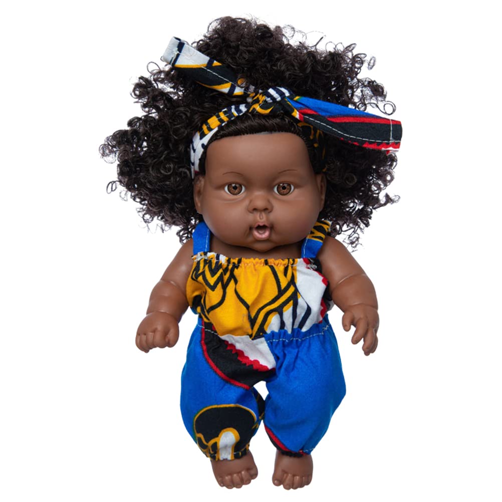 BTSEURY 8 Inch Realistic African American Baby Doll - Lifelike Silicone Reborn Black Girl Doll for Kids, Perfect Birthday Gift for Toddlers & Collectors | Pretend Play, Nursery Decor, Gift for Special Occasions