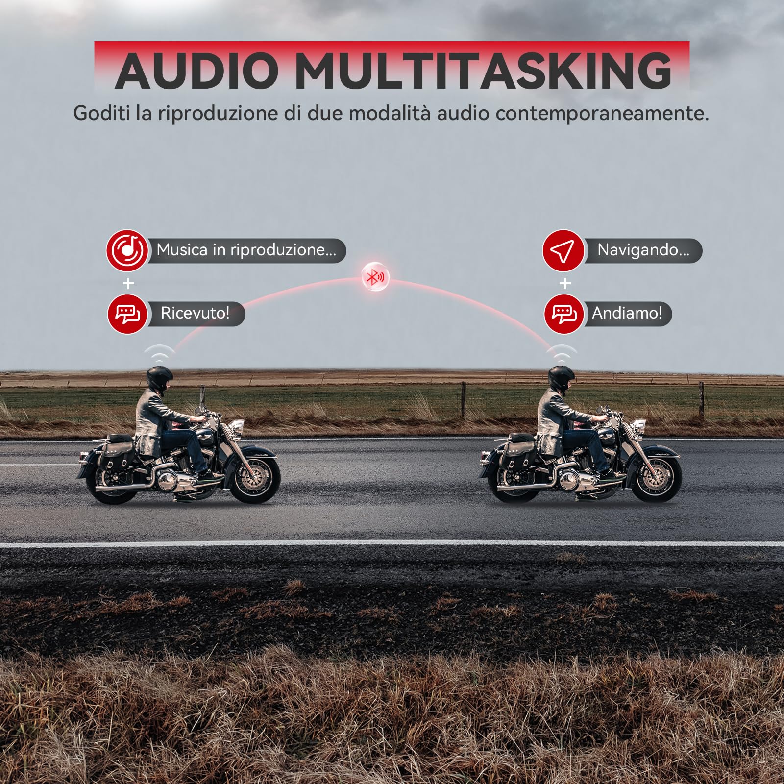 X10 10 Riders Motorcycle Bluetooth Intercom Headset V5.3 - 3000m Range Mesh Communication System with Hi-Fi Speakers & Audio Multitasking for Helmets - Perfect for Group Riding on Motorcycles, ATVs, Snowmobiles & Skiing (1 Pack)