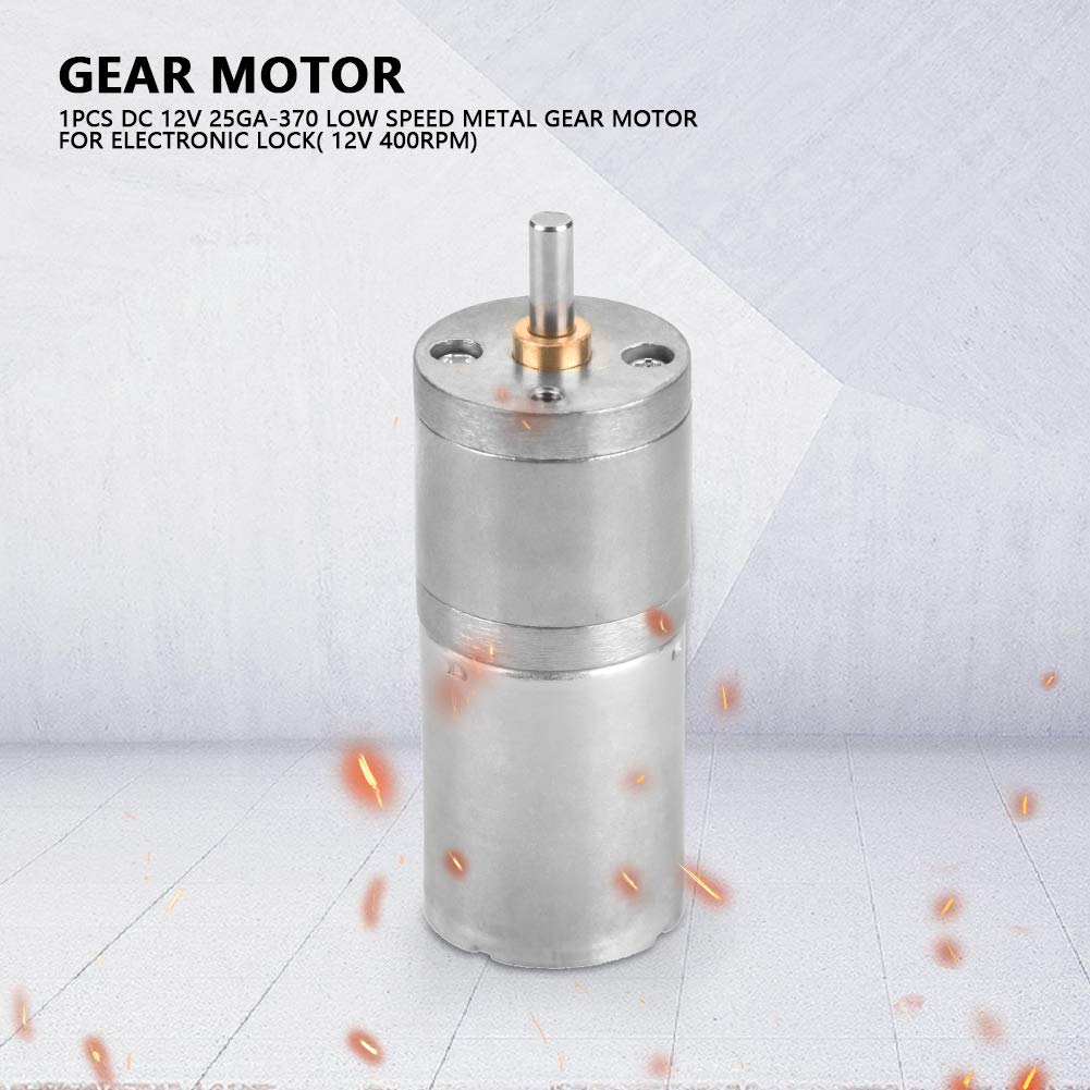 12V 400RPM High Torque DC Gear Motor - Metal Geared Reduction Motor for Electronic Locks, Smart Curtains, Automatic Doors | Perfect for Home Automation & DIY Projects