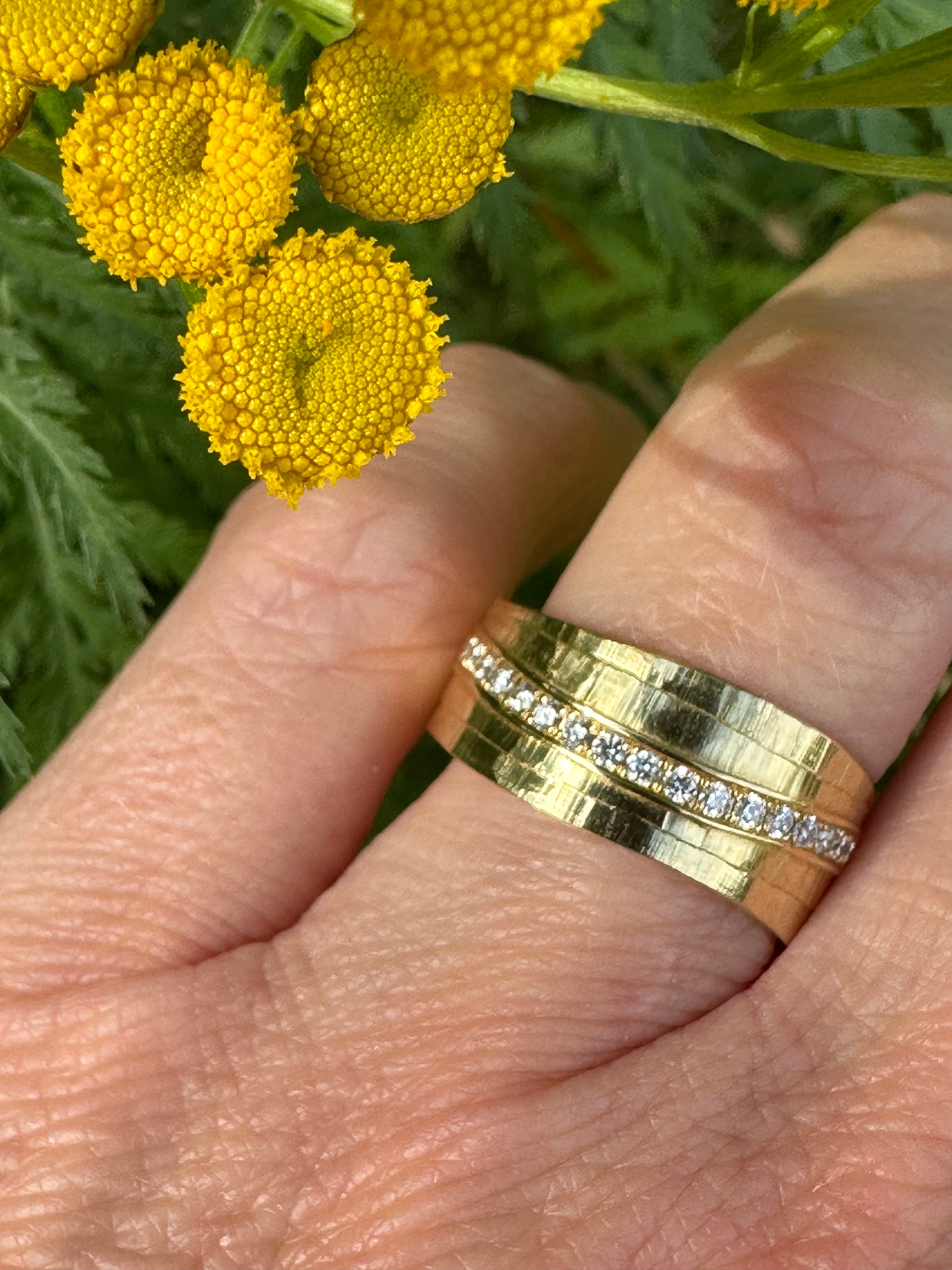 18ct Yellow Gold Diamond Ring for Women - 0.24ct TWVS Triple Effect Engagement Ring | Elegant Wedding Band, Anniversary Gift, Promise Ring for Her