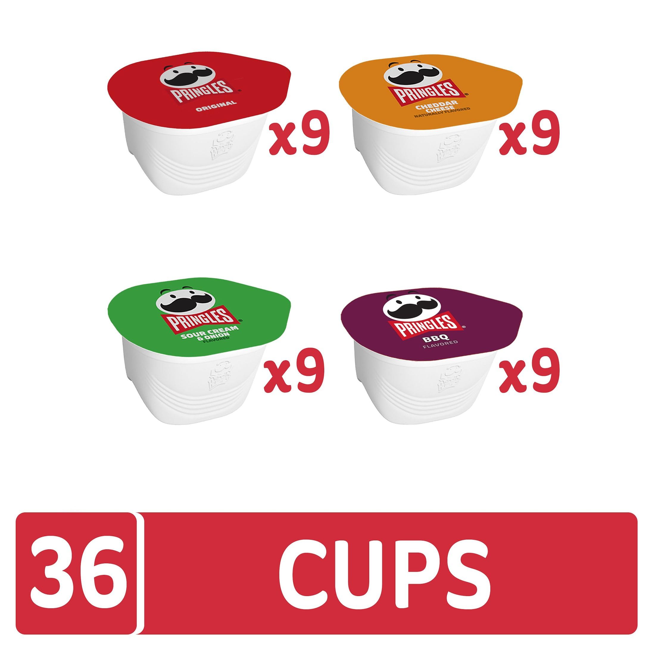 Pringles Potato Crisps Snack Stacks Variety Pack - 36 Cups | Lunch, Office & Kids Snacks | Perfect for School Lunches, Work Breaks & Party Snacking