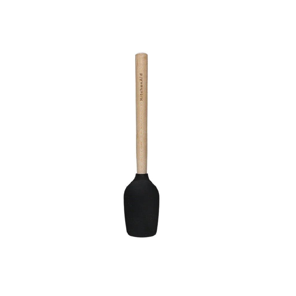 KitchenAid Maple Handle Silicone Mini Spoon Spatula - Heat-Resistant Baking & Cooking Utensil for Mixing, Scraping & Serving - Perfect for Cakes, Cookies & Small Batch Recipes
