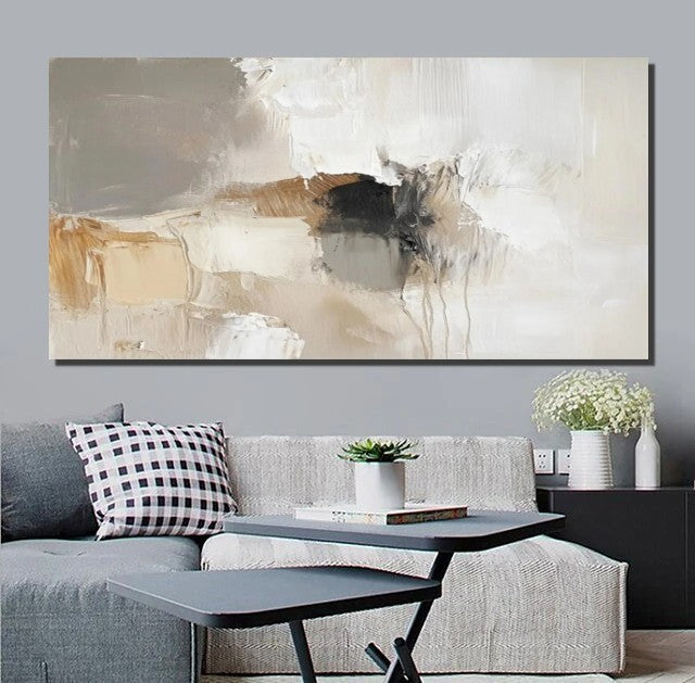 Hand Painted Modern Abstract Wall Art - Large Acrylic Canvas Painting for Dining Room Decor | Contemporary Home Artwork for Living Room & Office