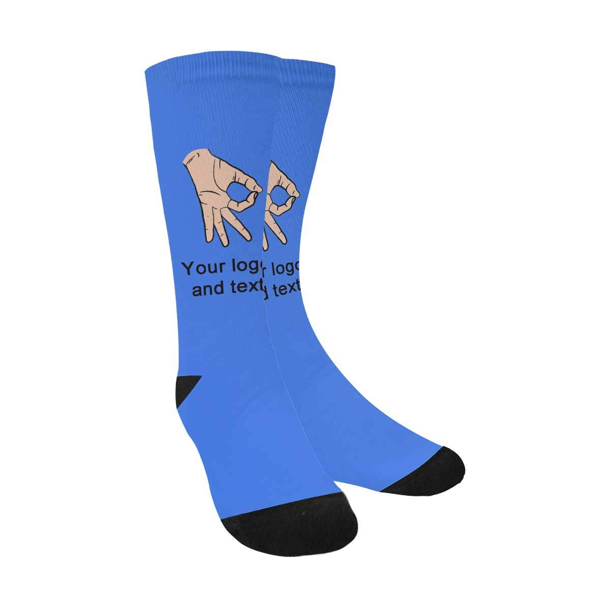 Custom Soft Socks with Personalized Face Logo & Text - Black Crew Socks for Women & Men - Perfect for Gifts, Couples & Everyday Comfort